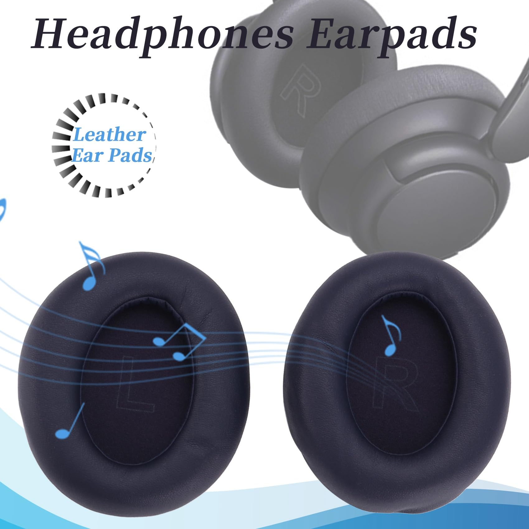 Ruitutedianzi Replacement Ear Pads Q30/Q35 Protein Leather Headphones Earpads(Blue) 5