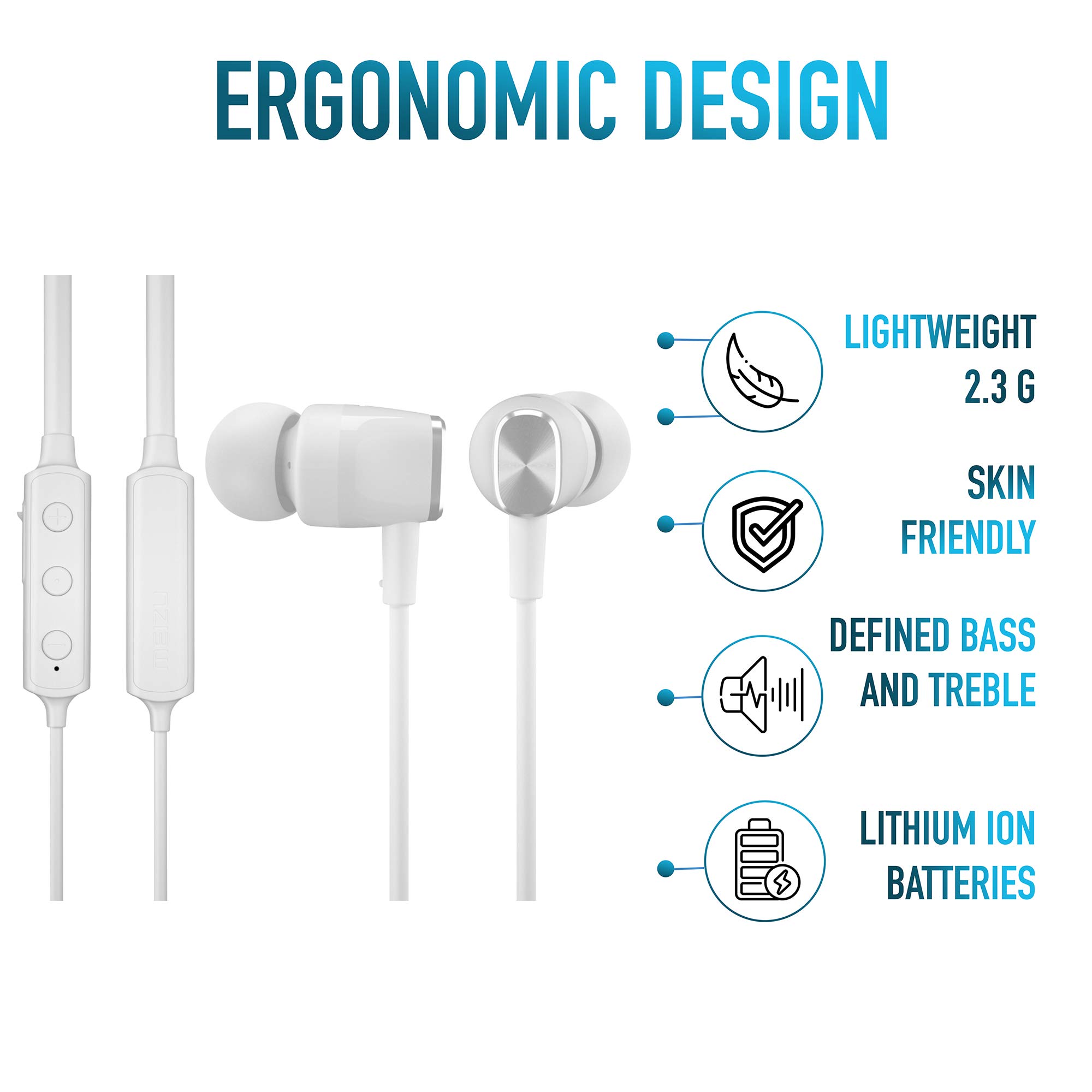 Meizu EP52 Lite Bluetooth Earphones (White) 4