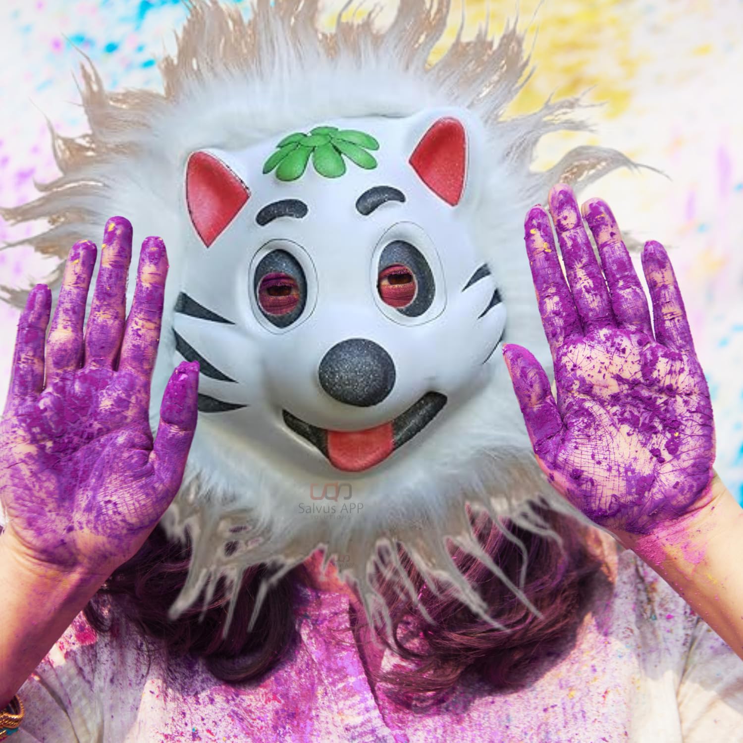 Salvus APP SOLUTIONS Colorful Protection: Holi Face Mask with Elastic - Celebrate Safely in Style with Festive Patterns, Comfortable Fit, and Reusable (Multicolor_6x8 inch) 5
