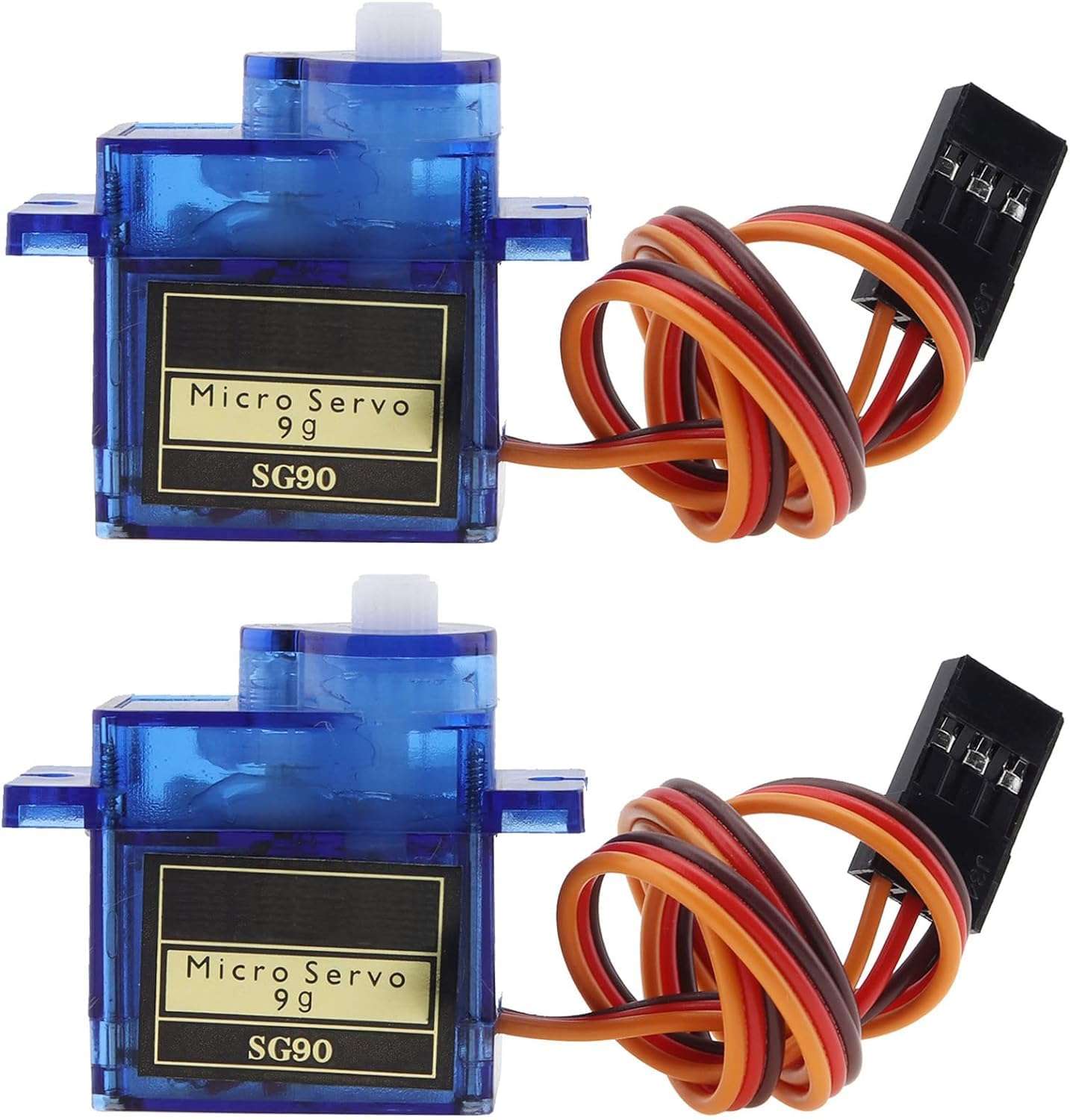 REES52 2 Pack SG90 Micro Servo Motor 9G Mini Servo Kit for RC Robot Arm/Hand/Control with Cable (Control Angle 360 Degree) 1