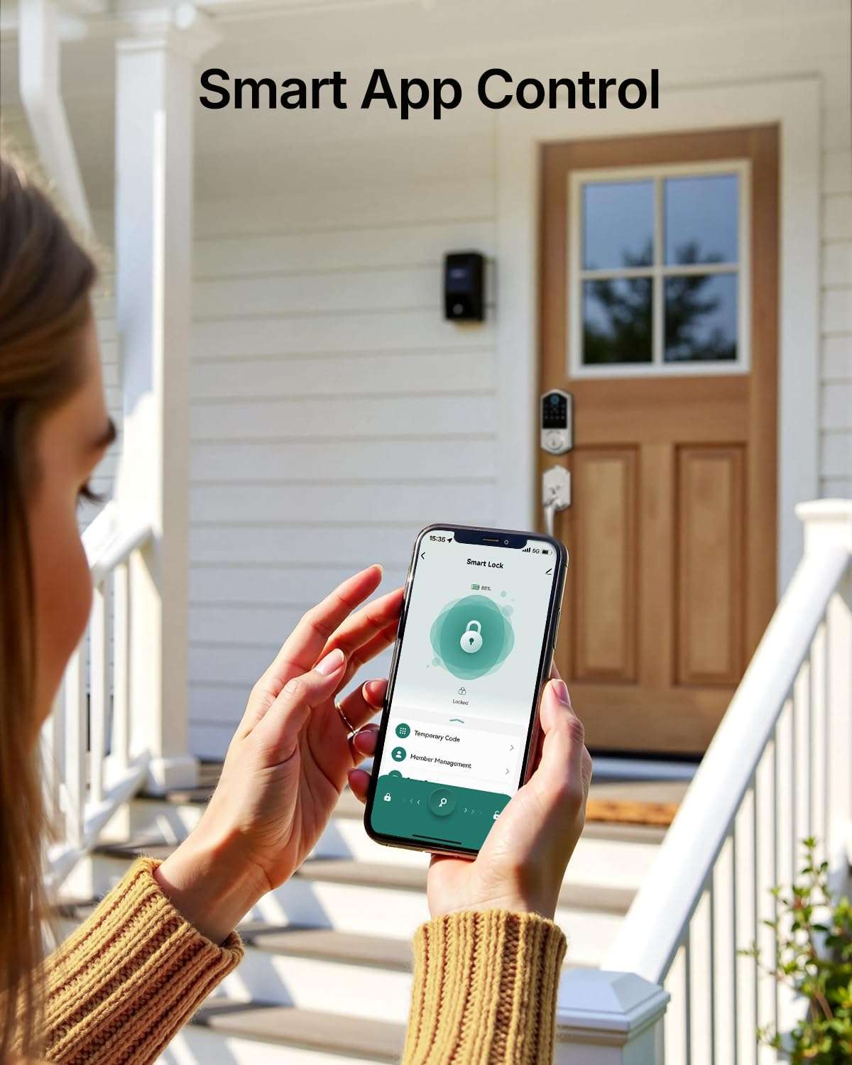 Smart Front Door Lock Set - Firstriver Keyless Entry Door Lock with Handle, Fingerprint Deadbolt with Keypad & Bluetooth App Control, Electronic Auto Lock, Works with Alexa & Google Assistant, Silver 5