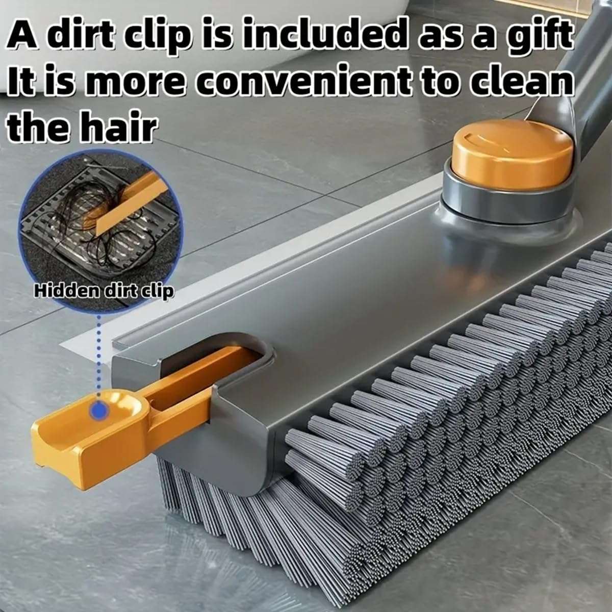 3 in 1 Bathroom Cleaning Brush with Wiper - Heavy Duty 52 inch Long Handle 360° Rotate Floor Scrubber Brush, Tiles Cleaning, Floor Scrub for Kitchen and Bathroom Wall 4