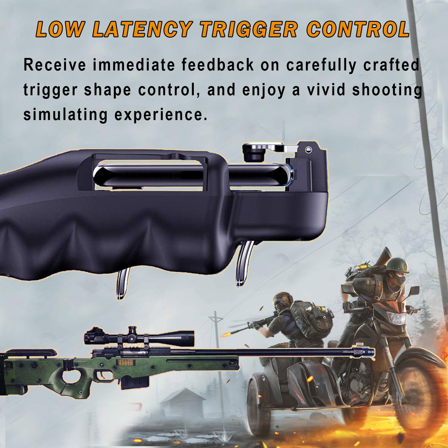 Mobile Game Controller with Cooling Fan/Phone Holder, Phone Gamepad for PUBG/Fortnite/Call of Duty, Tomoda L1R1 Mobile Triggers for 4.7”-6.5” iOS Android Phones 6