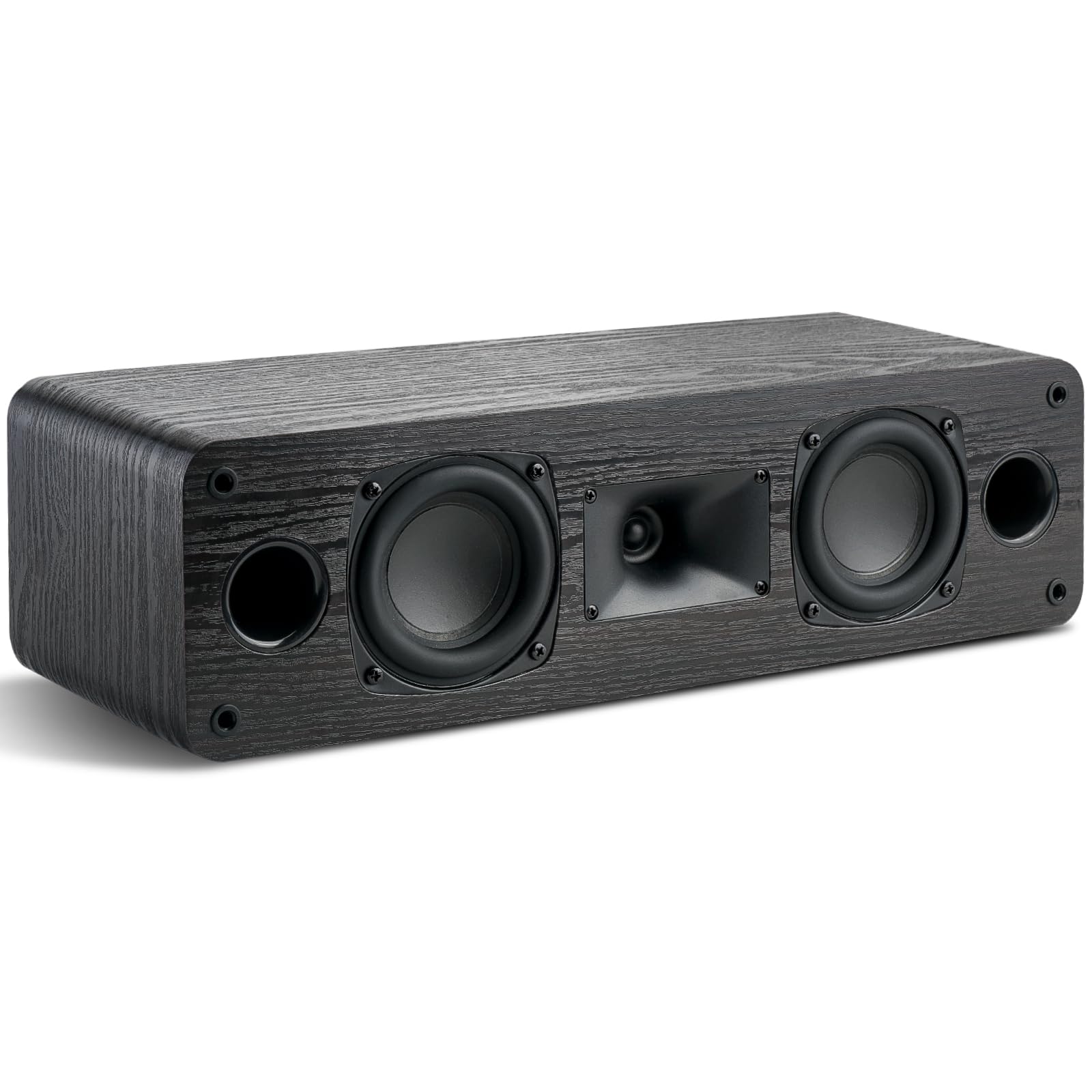 Saiyin Slim Center Channel Speaker,for Desktop Stereo or Home Theater Surround Sound, Dual 3.5" Woofer,Requires a Separate Amplifier or Receiver, Wall Mountable, Single,17 Inch 1