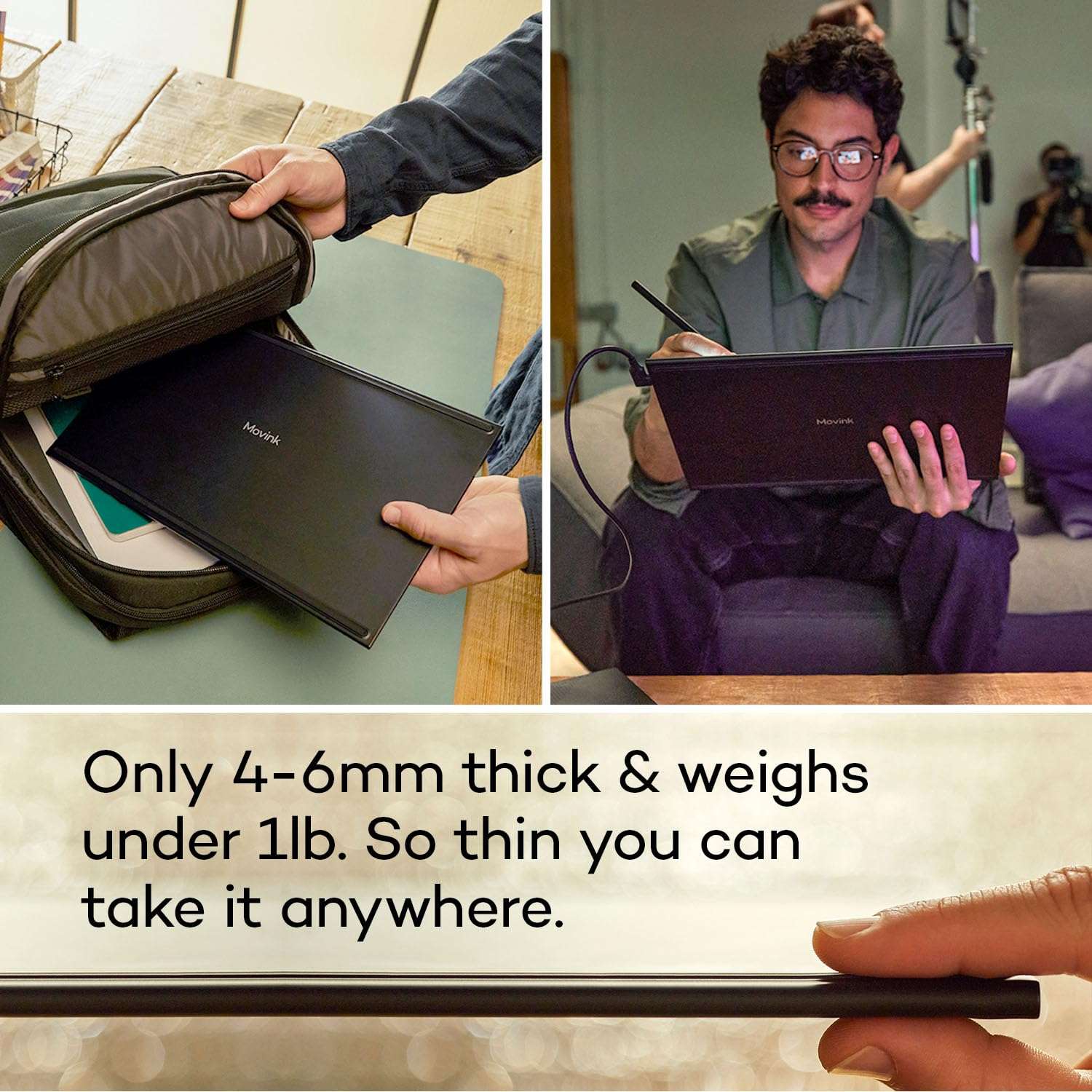 Wacom Movink Drawing Tablet with Screen - 13.3” OLED Touchscreen Display Graphic Art Tablet w/Pro Pen 3 - Professional Graphic Design & Student Animation Bundled with Sleeve & Stand 4