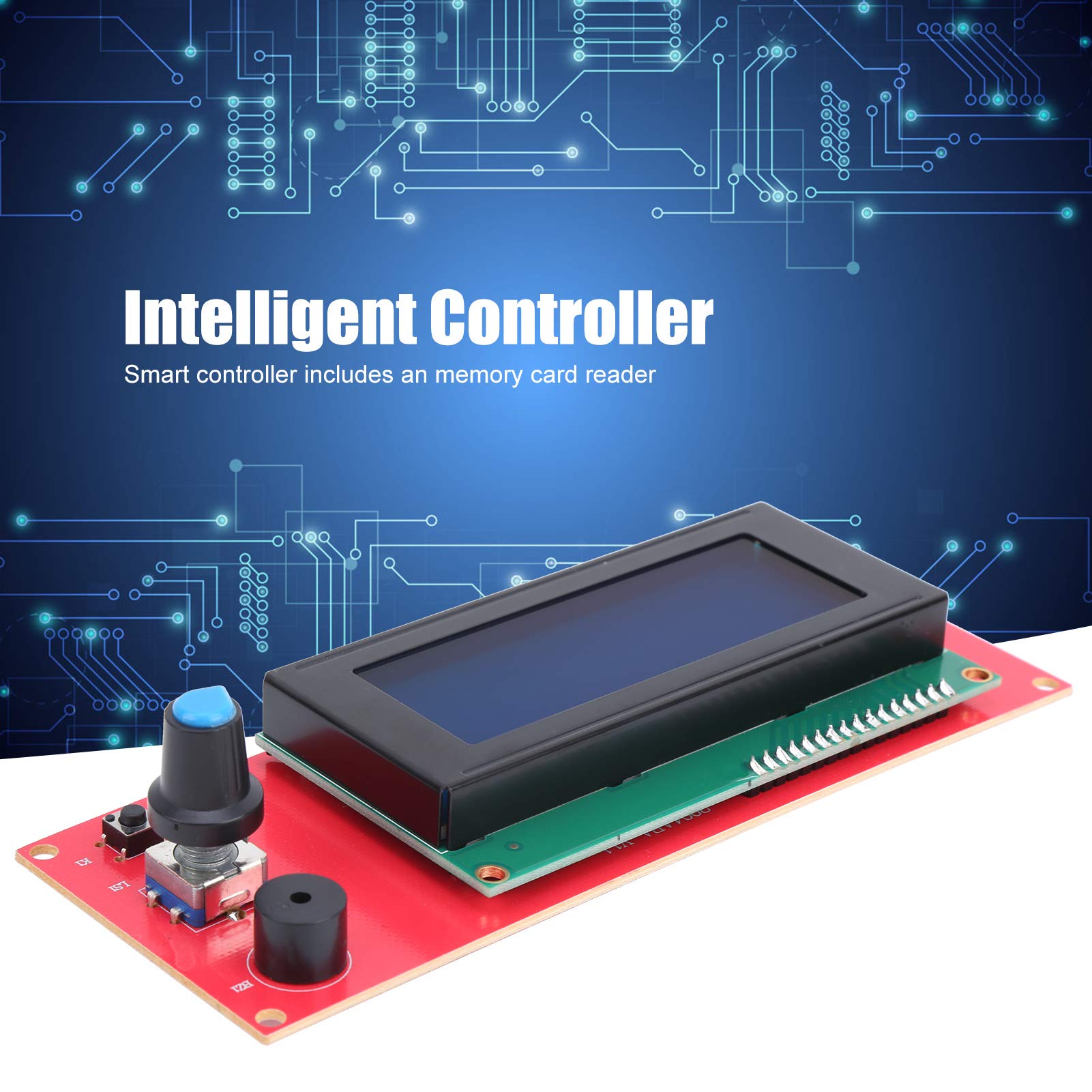 LCD Control Panel,Intelligent LCD Display Motherboard Module2004 Control Panel LCD Control Module with Memory Card Reader 5