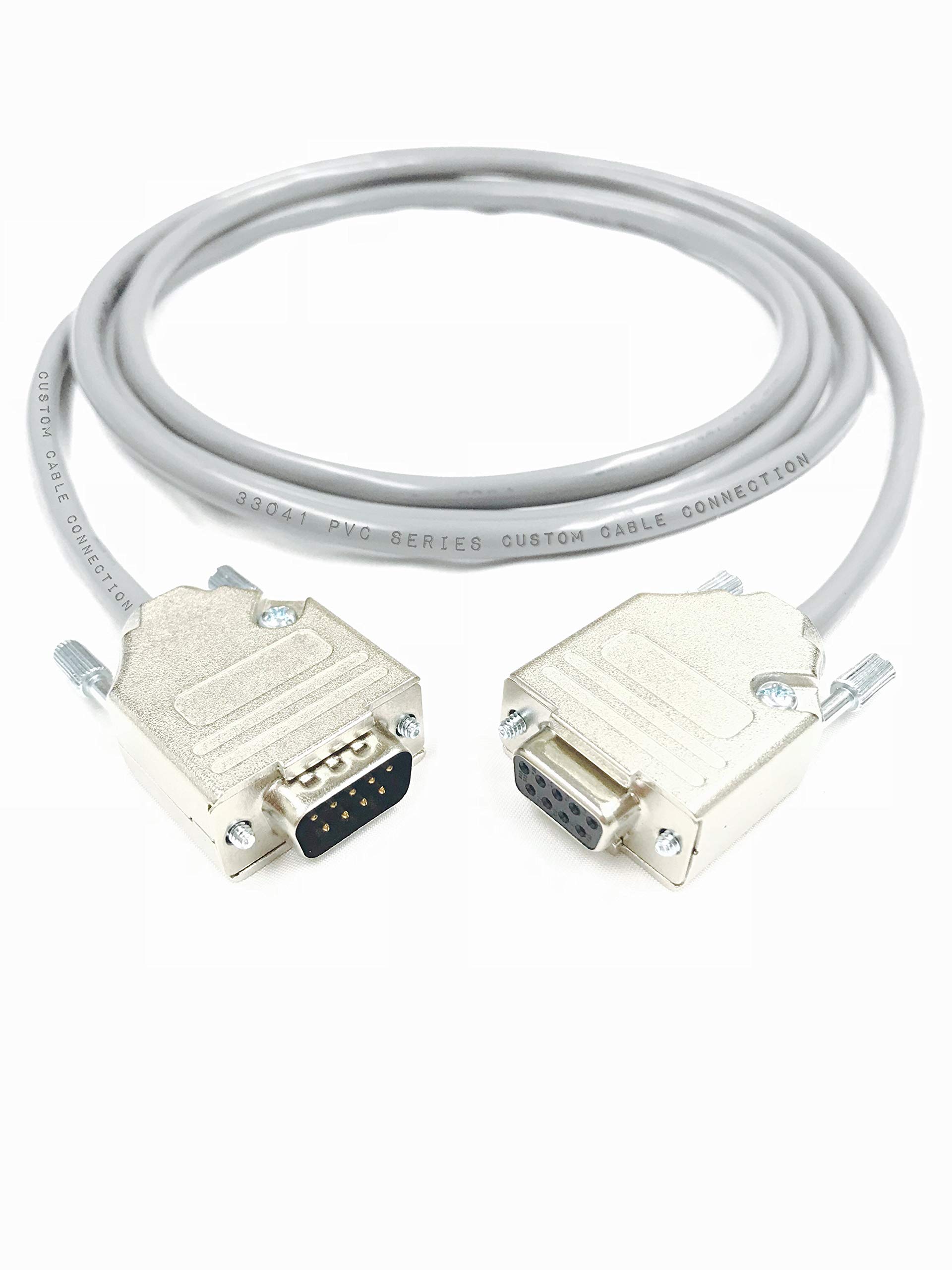 10 Foot DB9 Male to Female RS232 Extension Serial Cable - 24 AWG with Grey PVC Jacket - Made in USA by Custom Cable Connection 3