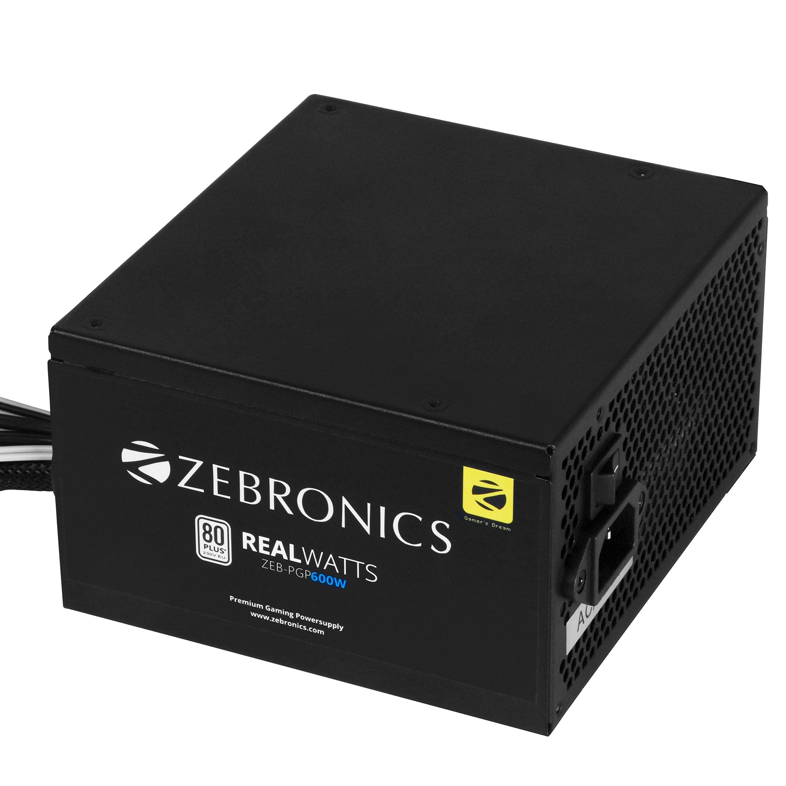 Zebronics Gaming High efficiency 600watts power supply with 80+ certification, comes with dual PCIe and long cables - PGP600W 5