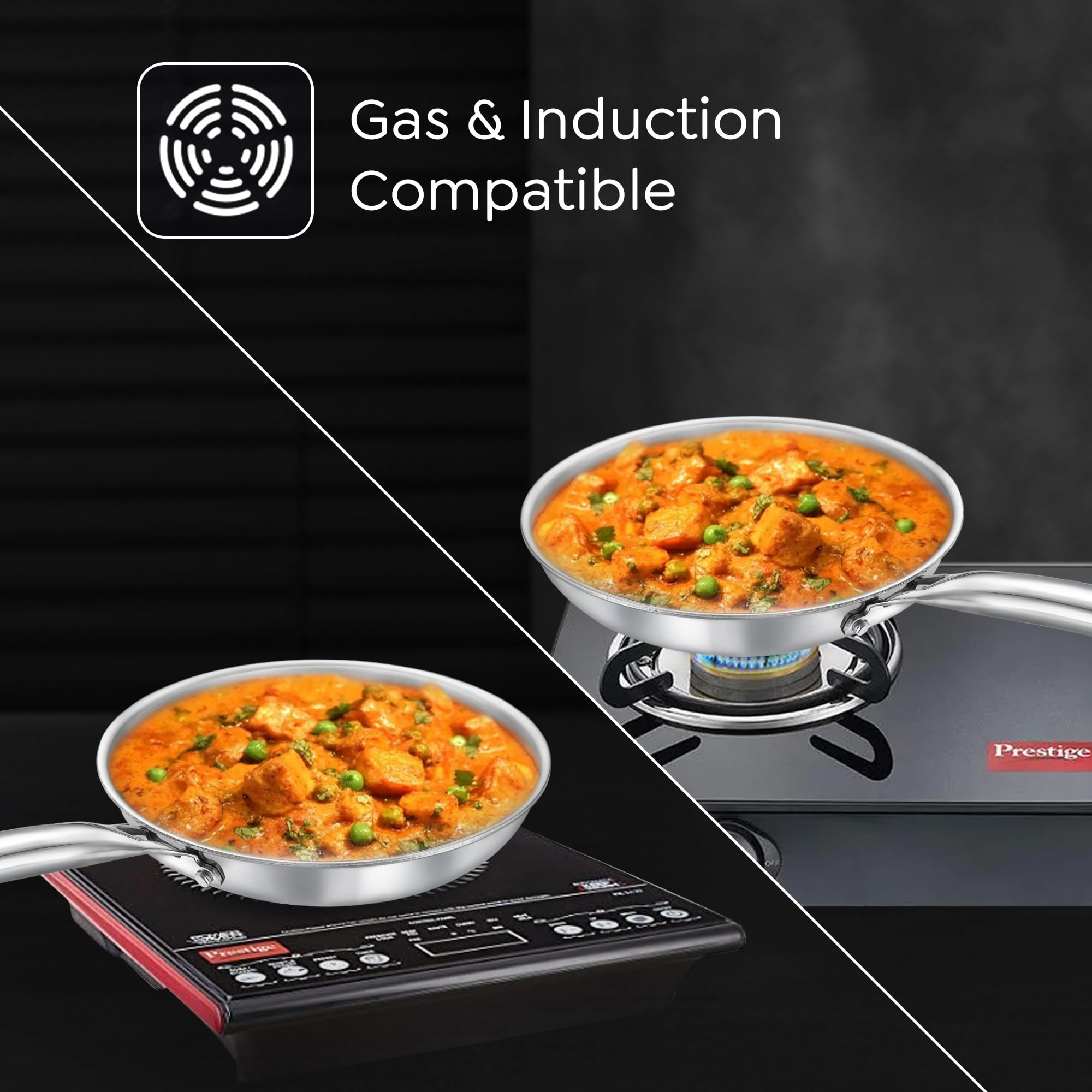Prestige 20cm/1.0L Tri-Ply Stainless Steel Splendid Fry Pan| Gas and Induction Compatible |Even Heat Distribution| Thick Gauge Tri-Ply Body| 15 Year Warranty 6
