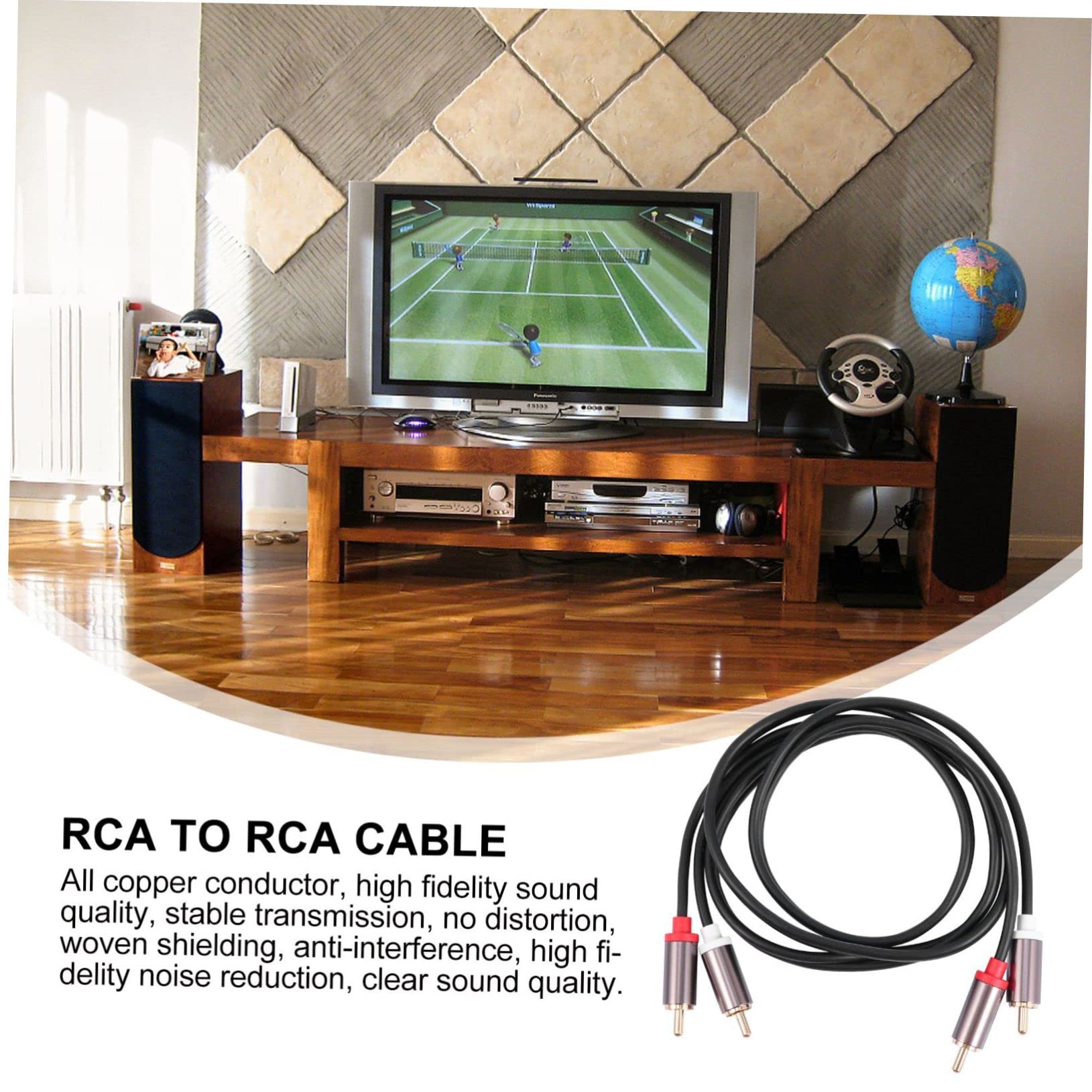 Yardenfun Adapter Cable 2m Extension Cable for Home Theater HDTV Color-Coded Ring 4