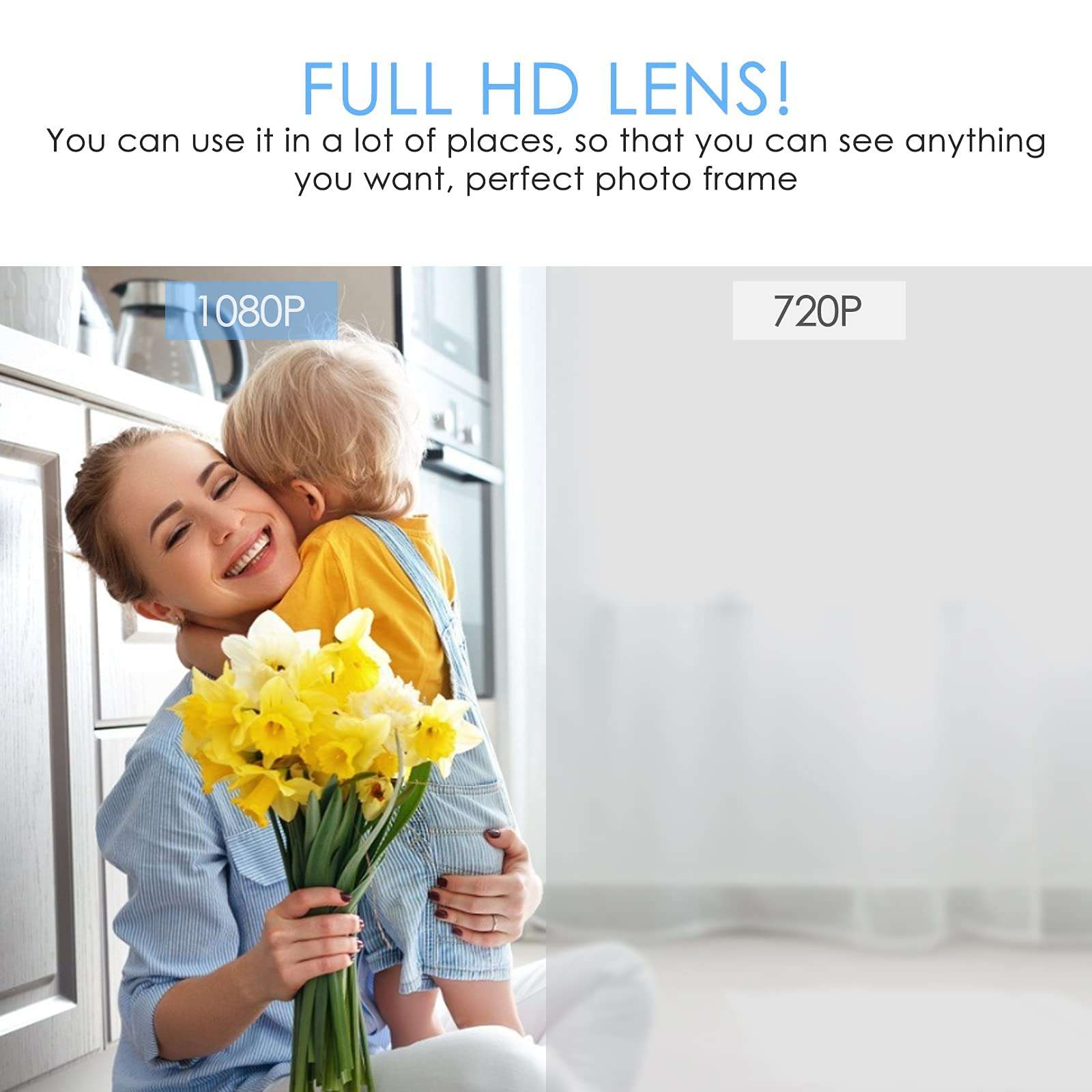 YPT Hidden Photo Frame Camera, 1080P HD Pet Baby Monitor, Spy Mini Camera with Motion Detection, Wireless Video Recorder for Home and Office, No Wi-Fi Needed, No Audio 4