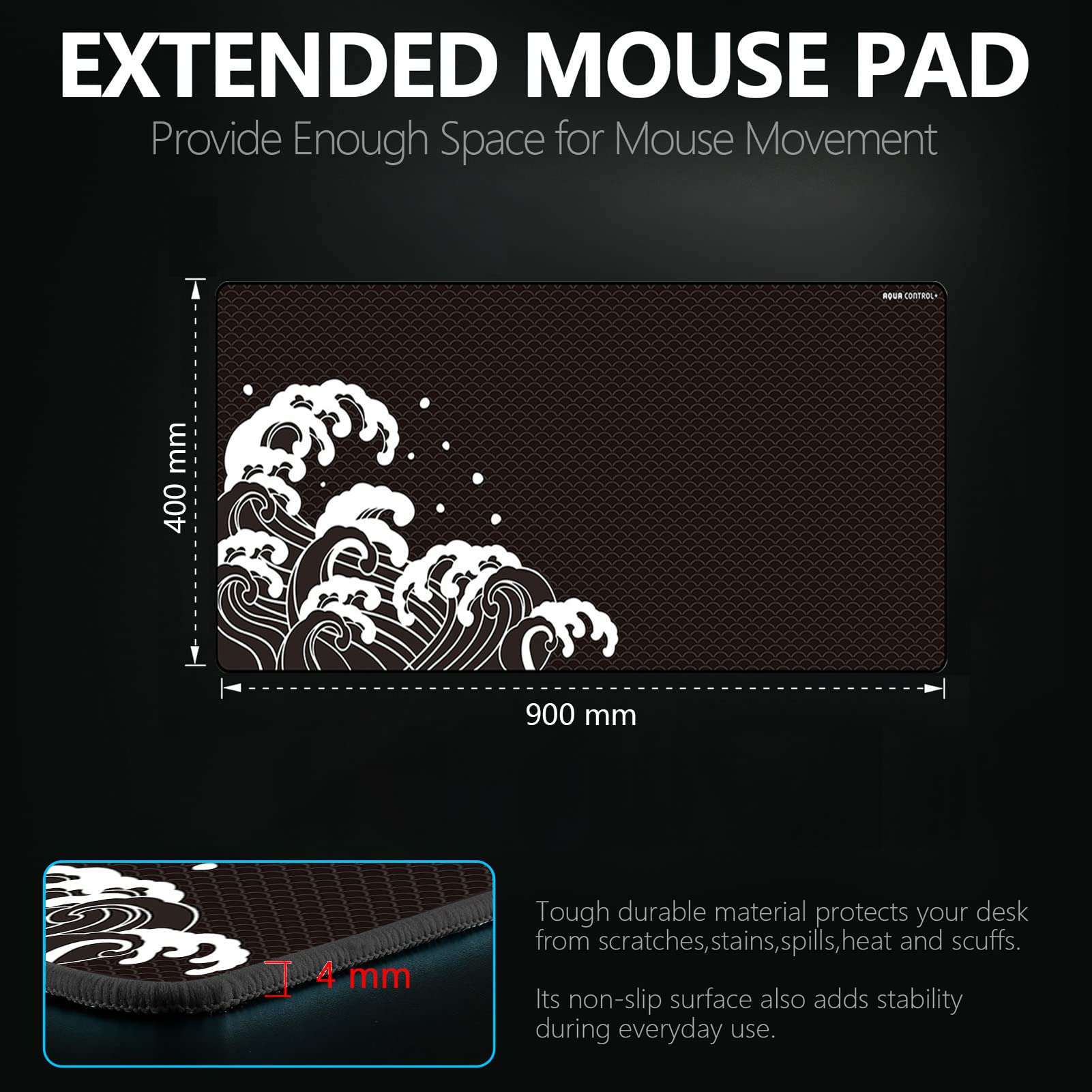 X-Raypad Aqua Control Plus Wave Gaming Mouse Pad, Ultra-High Precision Mouse Pad with Perfect Speed and Control Capability, Consistent X and Y Glide, Designed for Fps Players with Low DPI Requirements 6
