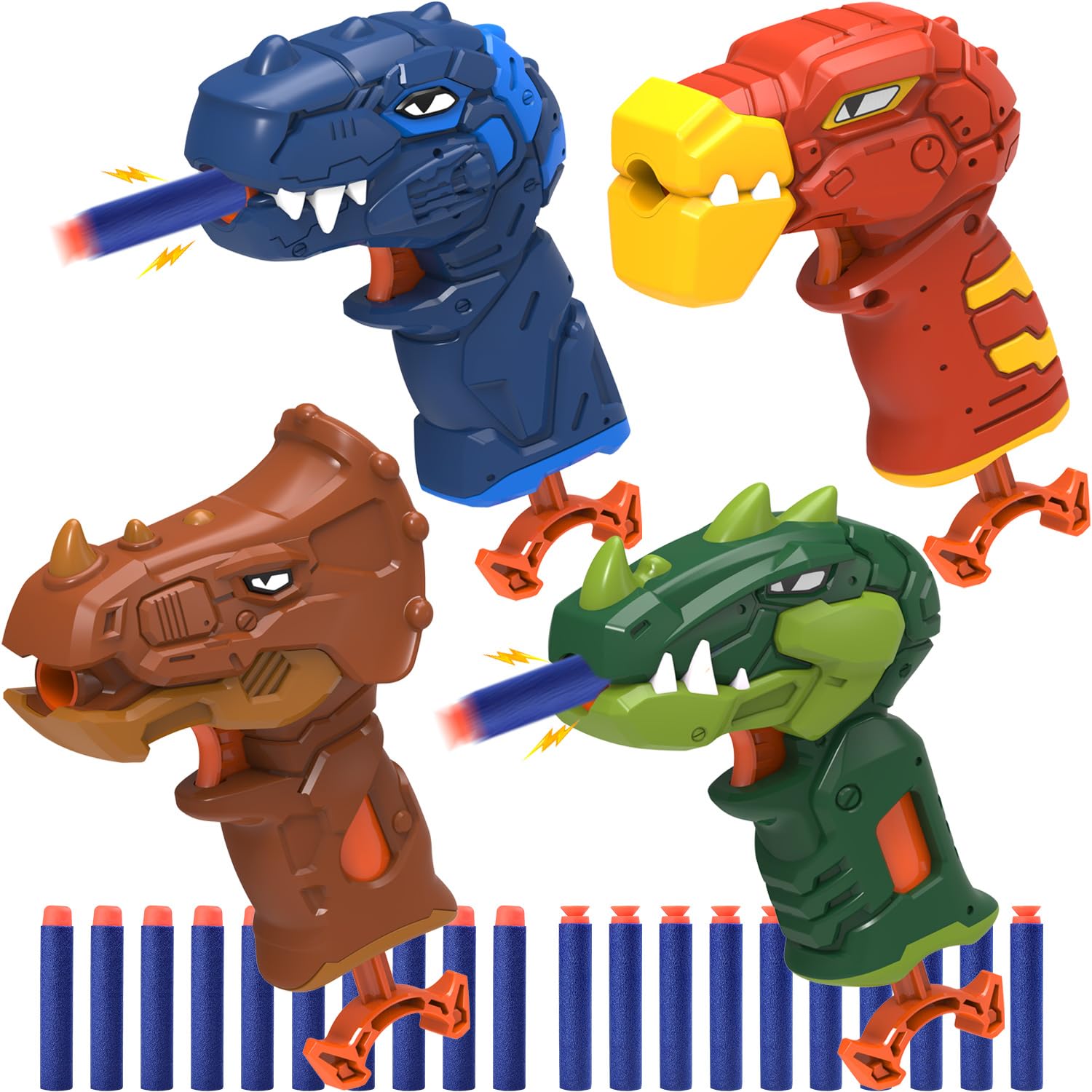 Happitry 6 Pack Dinosaur Toy Guns for Toddlers Age 3-5 Birthday Gift Christmas 4
