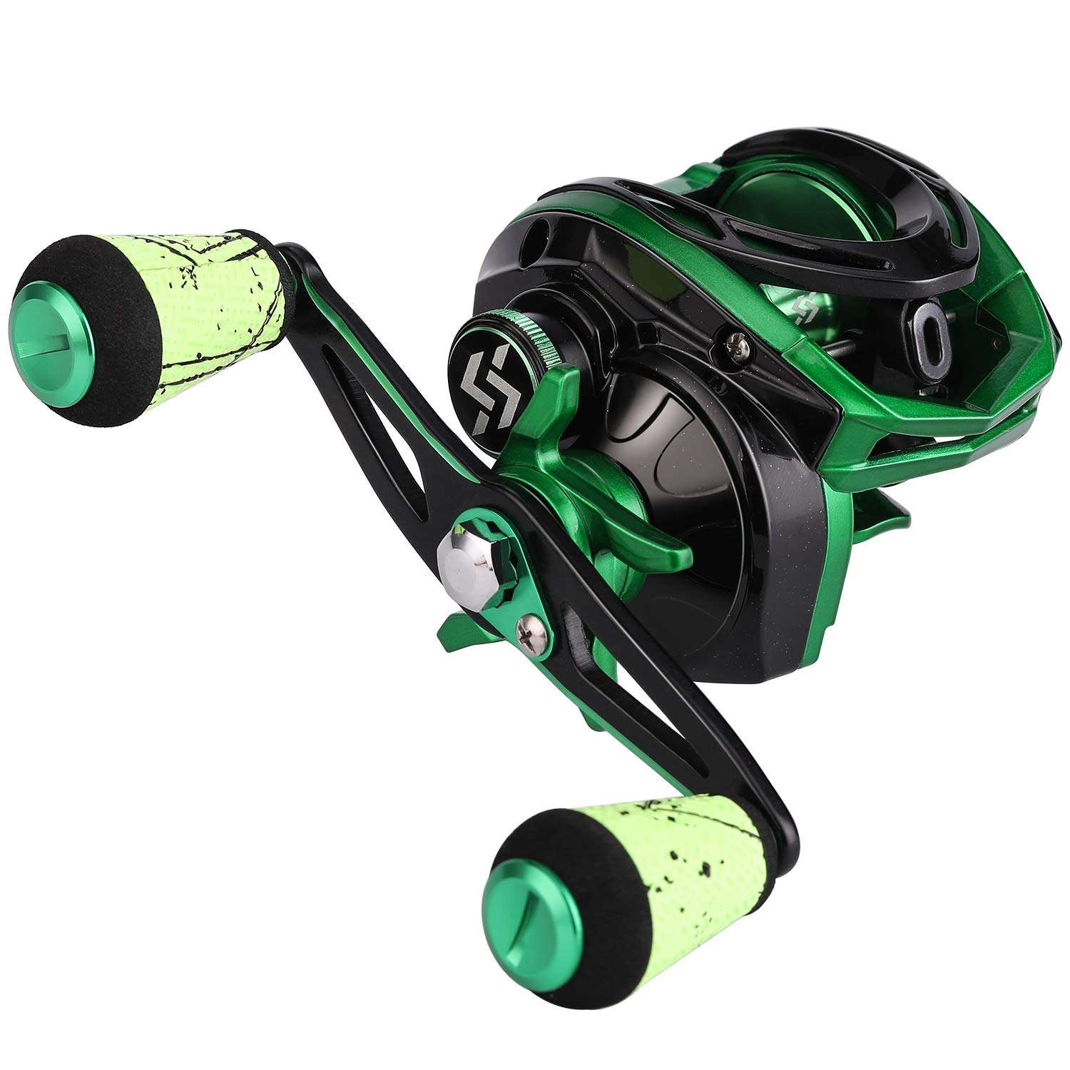 Sougayilang Baitcasting Reel 18LB Carbon Fiber Drag Baitcasters Unequaled Affordable High-tech Innovation Baitcast Fishing Reels - Green -Right Handed 3