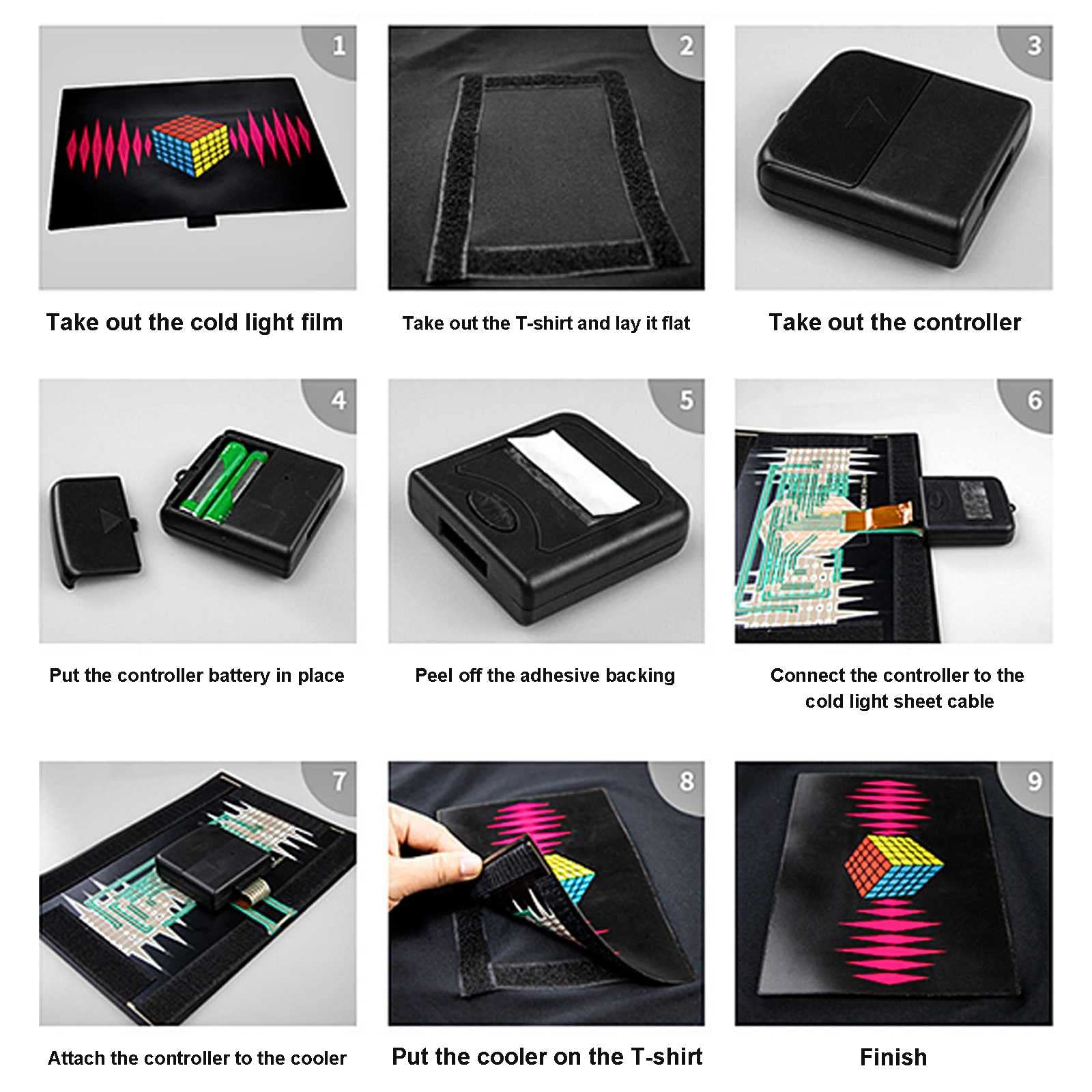 Hmyloz Couple LED Sound Activated T-Shirt Audio Control Light Up Black Crewneck Short Sleeve for Music Party Wear 6