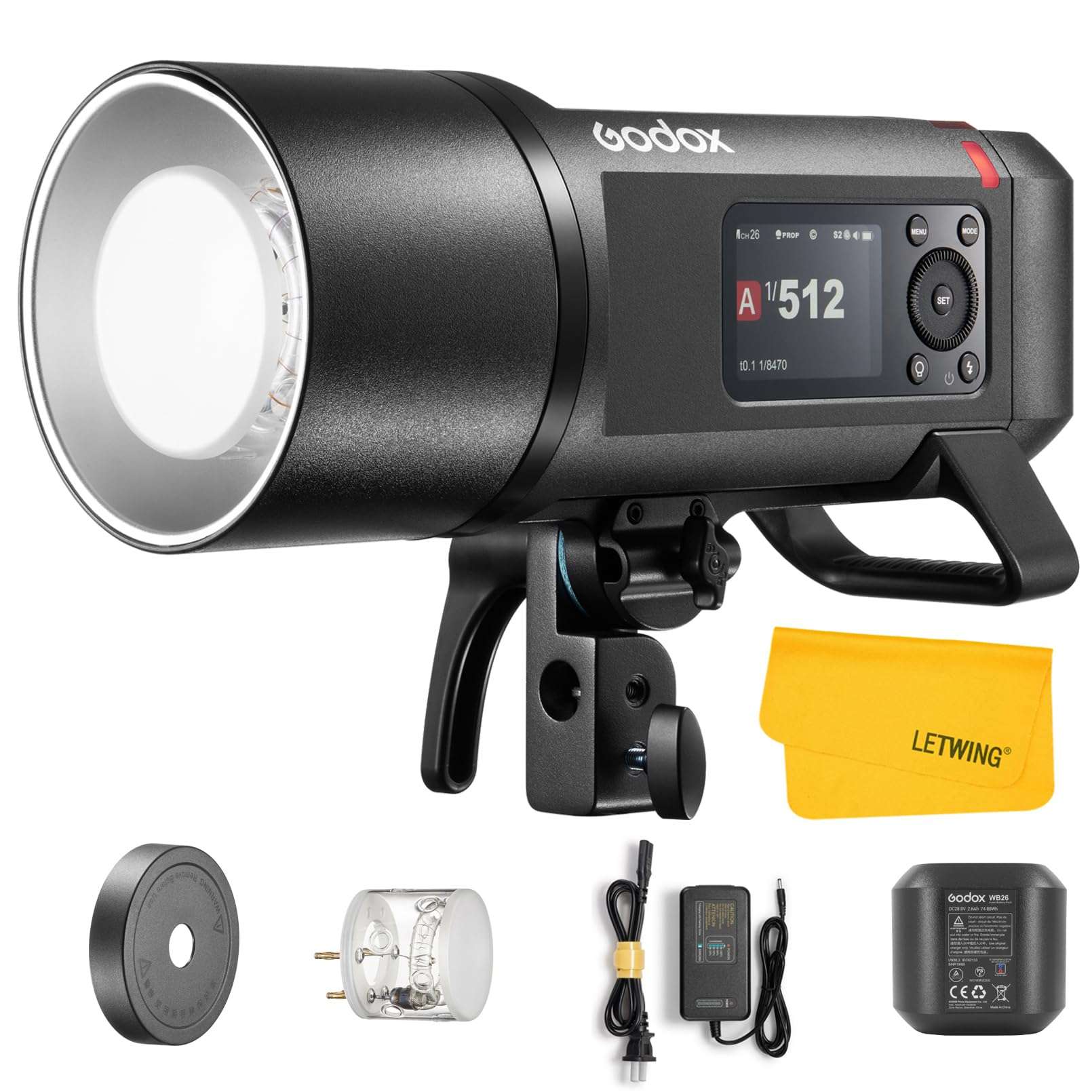 GODOX AD600 Pro II AD600Pro II Outdoor Flash Strobe, 2.4G TTL Studio Flash HSS 1/8000s, 40W Bi-Color Modeling Light, Lithium Battery, with Godox X3O X3-O TTL Wireless Flash Trigger 3