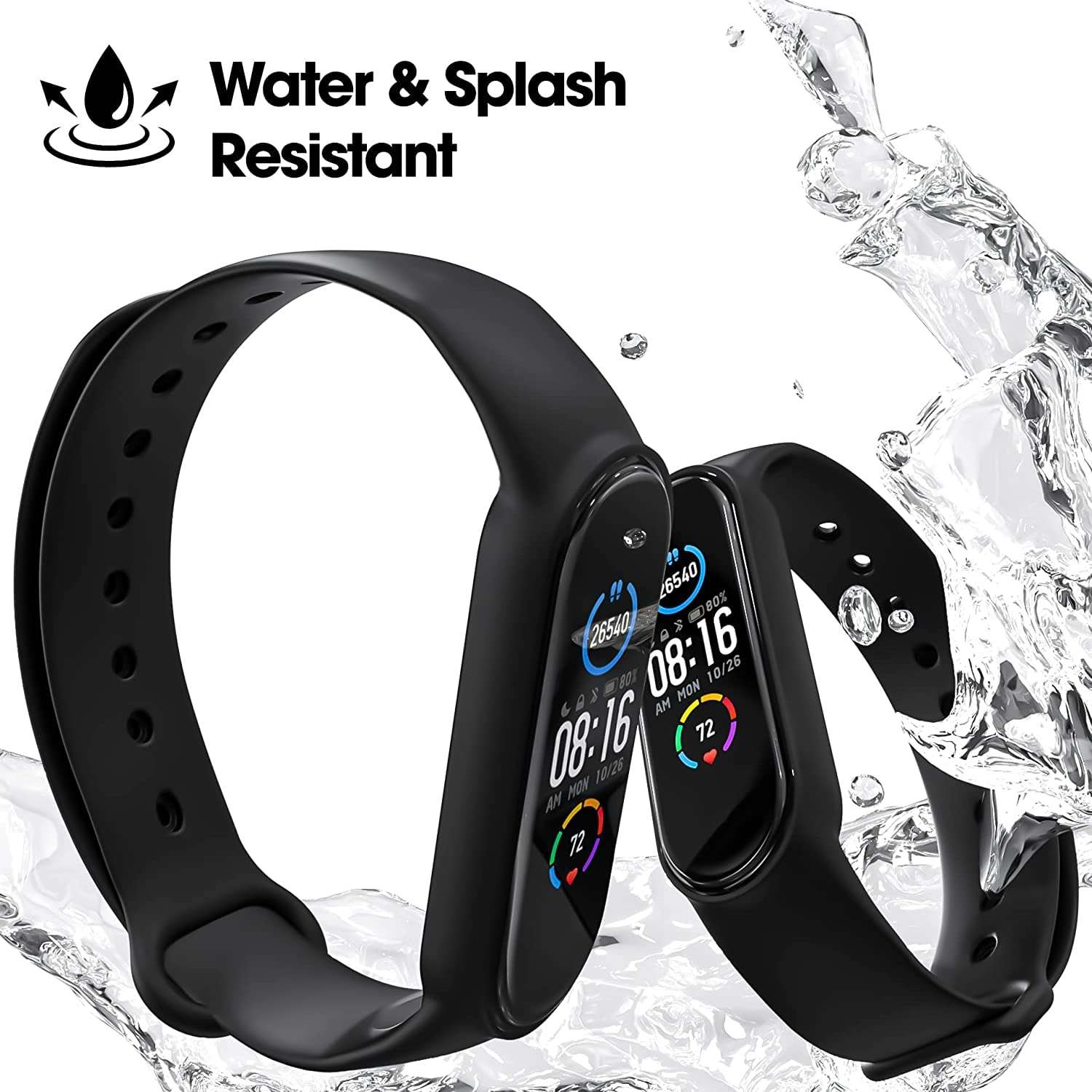Sounce Adjustable Xiaomi Mi Band 5 Smartwatch Soft Silicone Strap Band Bracelet (Not Compatible with Mi Band 3 / Mi Band 4) 5