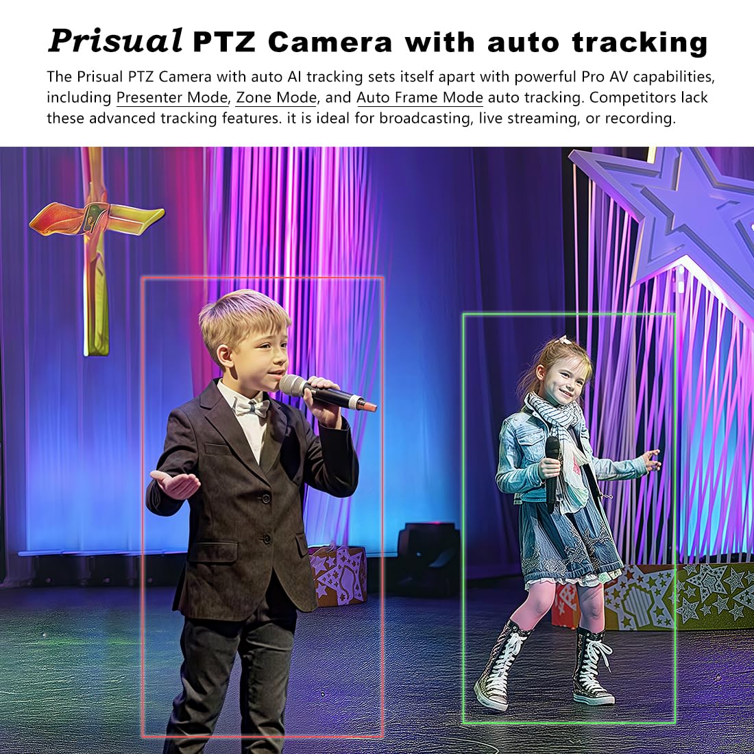 Prisual NDI PTZ Camera Bundle 20X HDMI 3G-SDI IP PoE HDMI PTZ Camera for Church Live Streaming(3pcs) + R2 Pro Video Switcher + TEM-JOY1 PTZ Controller 6