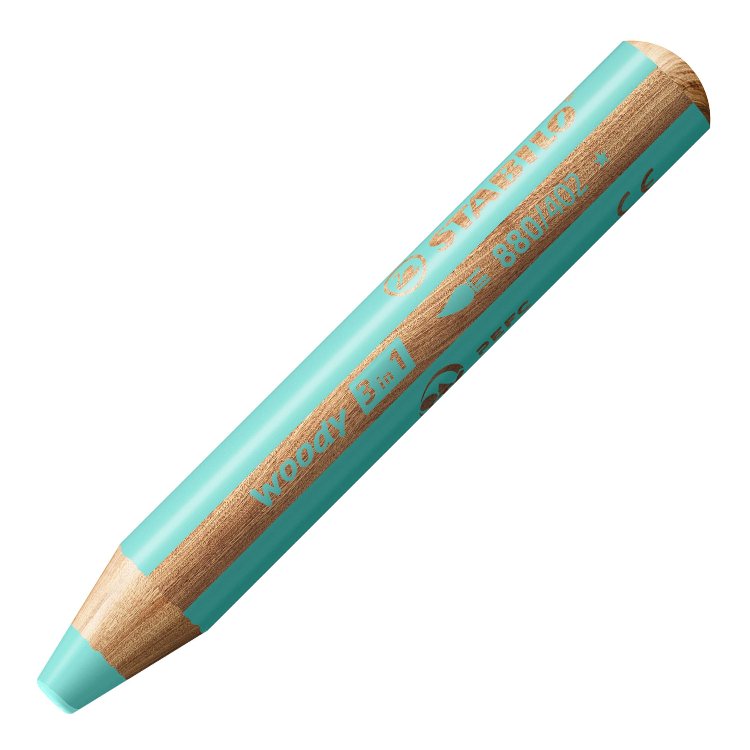 STABILO Multi-Talented Pencil woody 3 in 1 - Pack of 5 - Pastel Blue 3