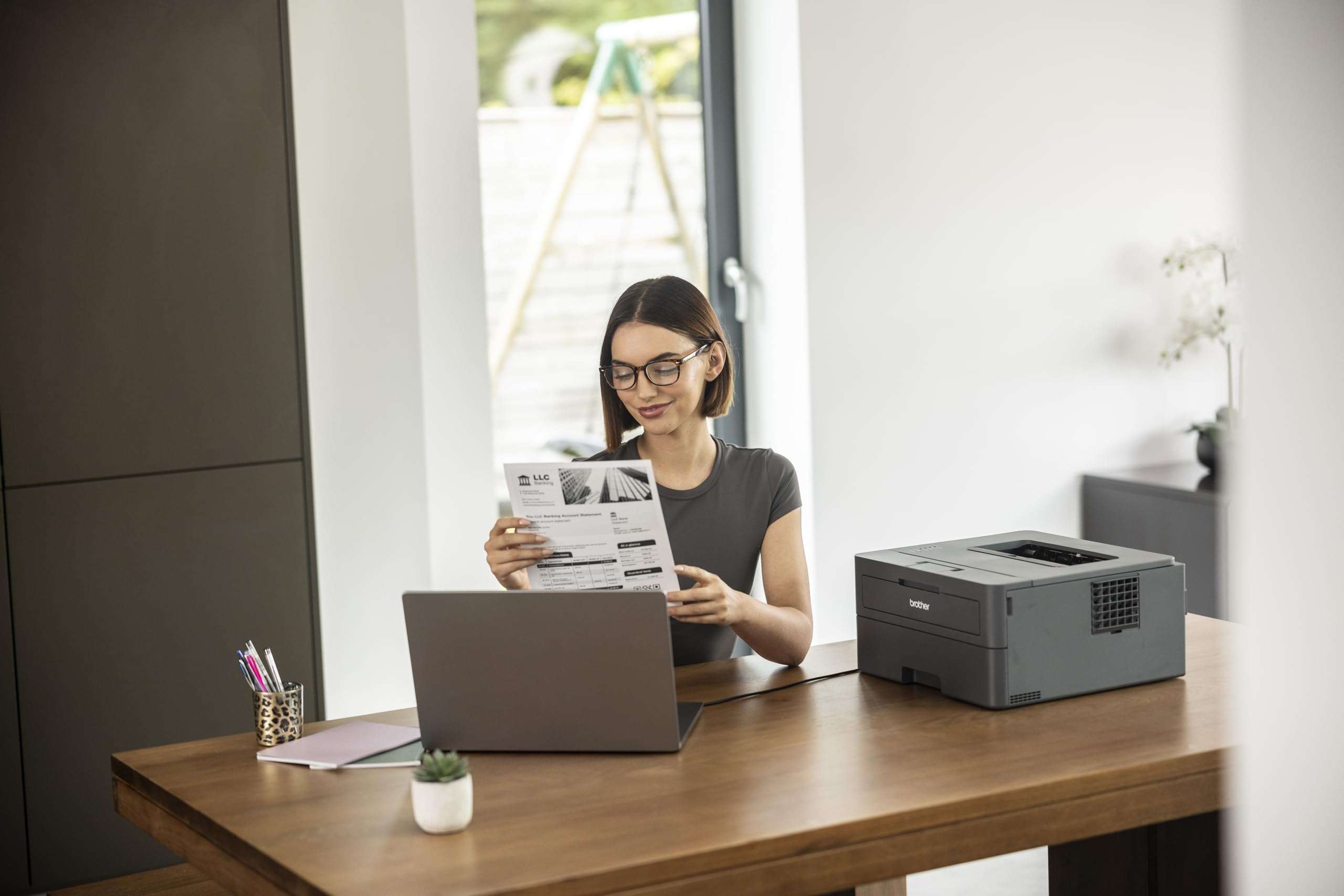 Brother HL-L2440DW (New Launch) Auto Duplex Laser Printer, 30 PPM Print Speed, LCD Display, 64 MB Memory, (WiFi WiFi Direct LAN USB), 250 Sheet Paper Tray, 3000 Pages Inbox Toner, Free Installation 6