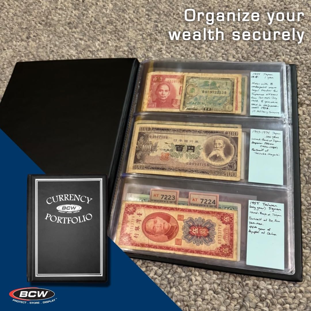 BCW Currency Portfolio - Compact Bill Organizer with 10 Sealed 3-Pocket Pages 6