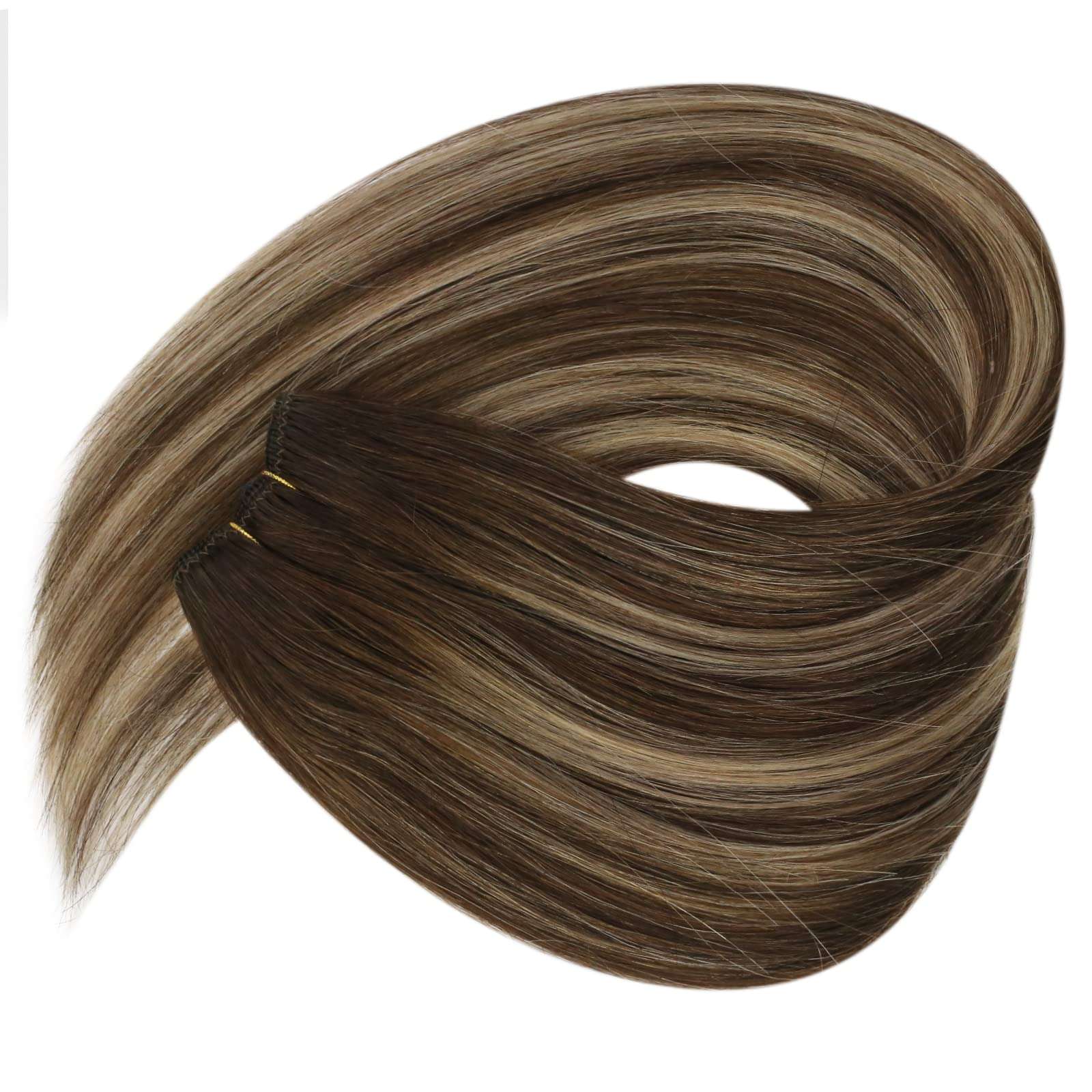 100g 16inch Sunny Hair Beaded in Weft Hair Extensions Color 2/6/2 and Color 4/27/4 Brown Remy Hair 6