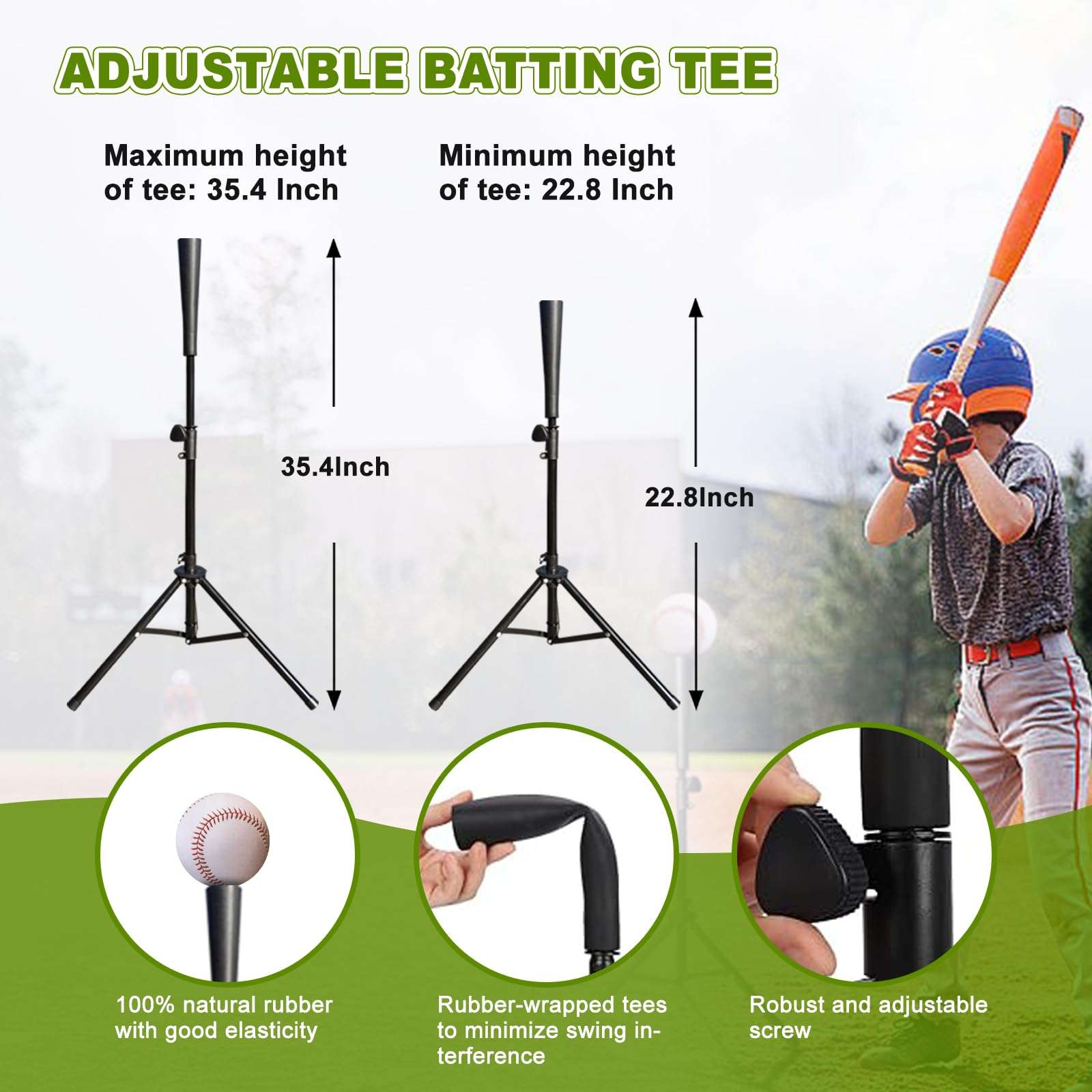 Vaolvpant 7x7 Ft Baseball & Softball Practice Hitting & Pitching Net with Strike Zone and Carry Bag Easy Installation Portable Baseball Pitching Net for Indoor/Outdoor Use with Tee 5