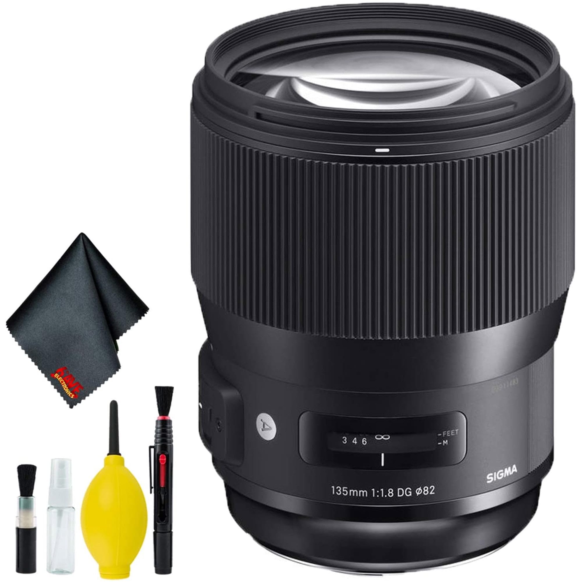 Sigma 135mm f/1.8 DG HSM Art Lens for Canon EF Mount (USA) Standard Bundle with 6AVE Deluxe Camera Lens Cleaning Kit 6
