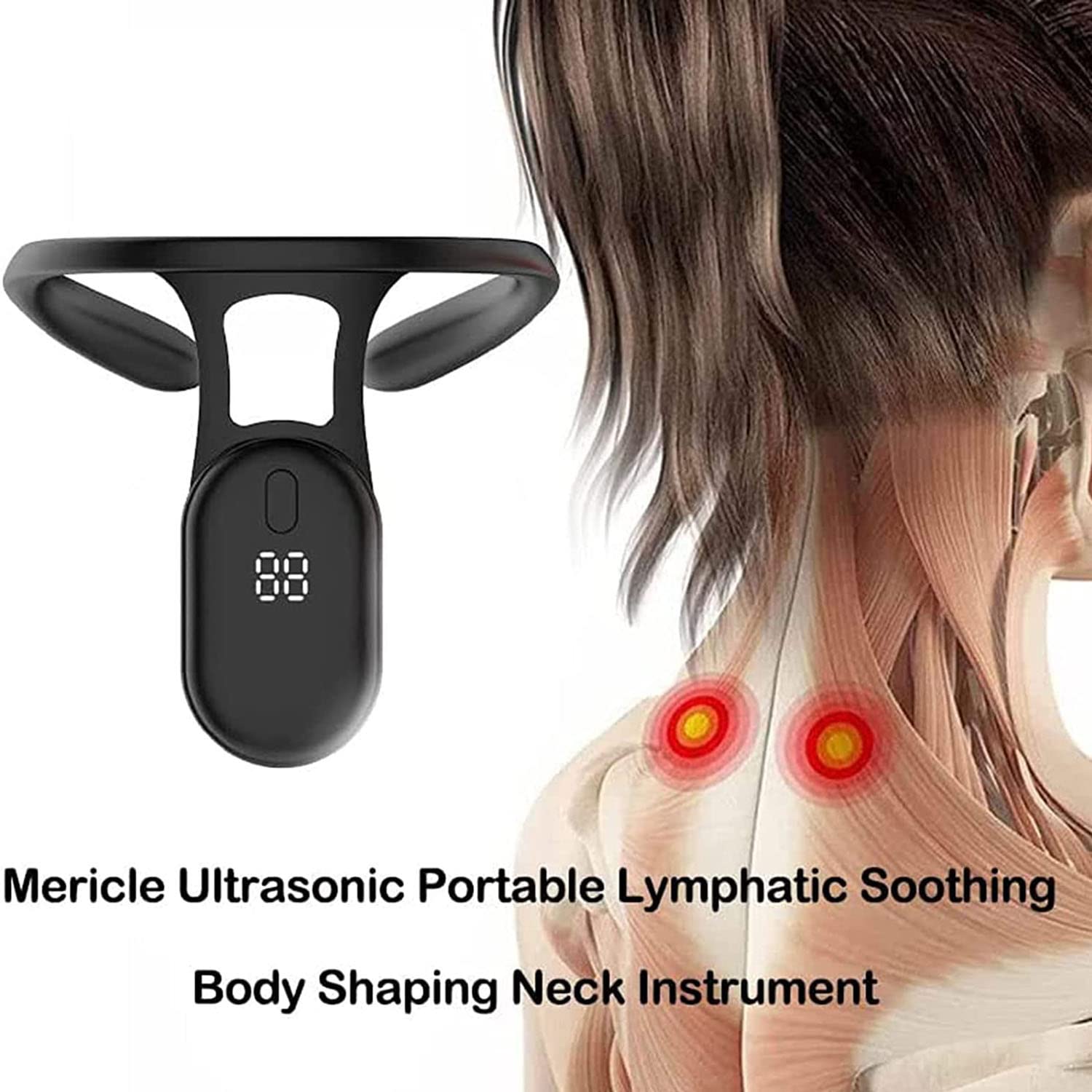 IZAKOV SLIMORY Ultrasonic Portable Lymphatic Soothing Body Shaping Neck Instrument, Mericle Ultrasonic Portable Lymphatic Soothing Body Shaping Neck Instrument (1pcs-Black) 4