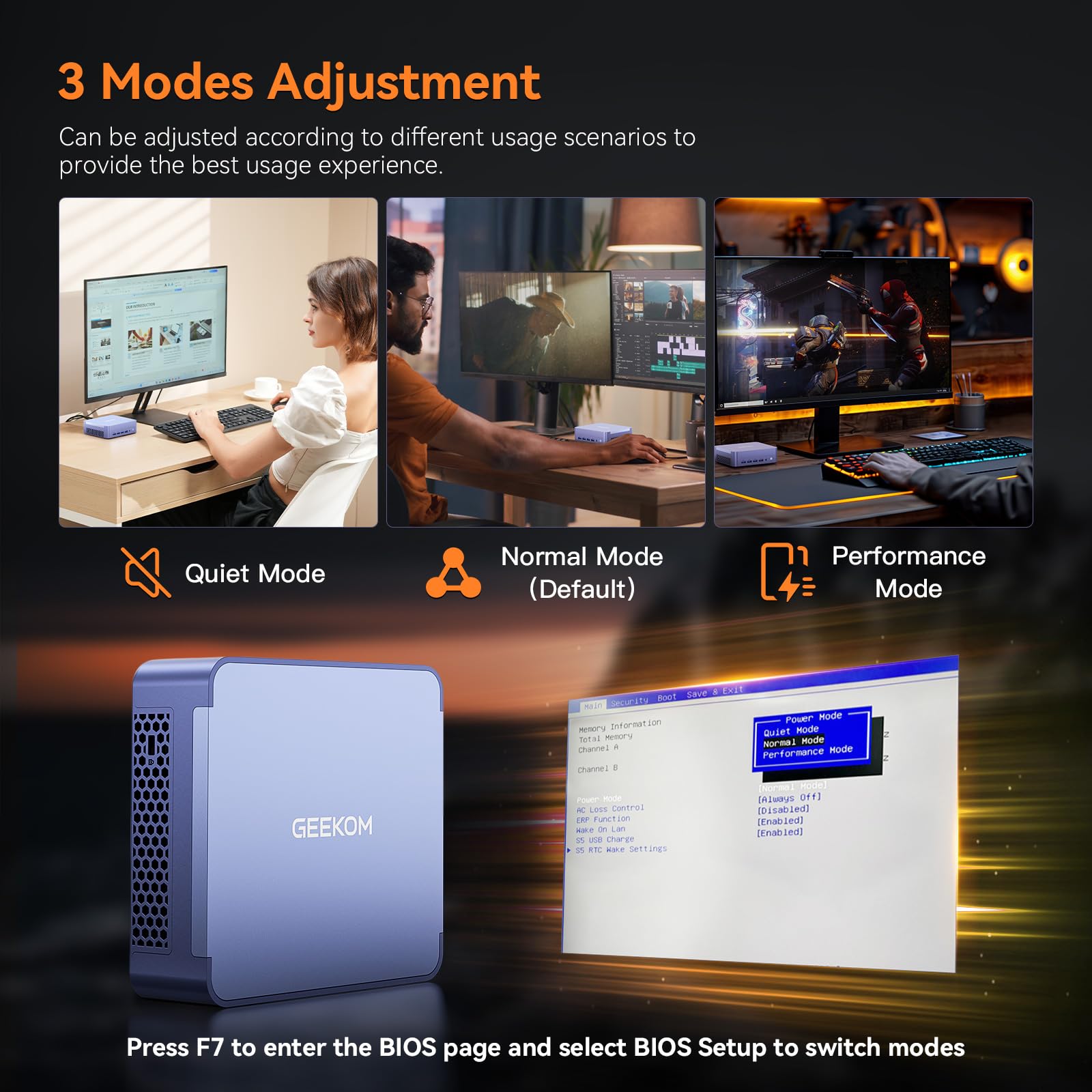 GEEKOM AX8 Max Mini PC with AMD Ryzen 7 8745HS Dual 2.5GbE Lan Port| 32GB DDR5(Upgradable),1TB NVMe SSD(Expandable)| Radeon 780M,USB4.0(40Gbps),Quad Display| Windows 11 Pro Gaming,Office,Video Editing 3