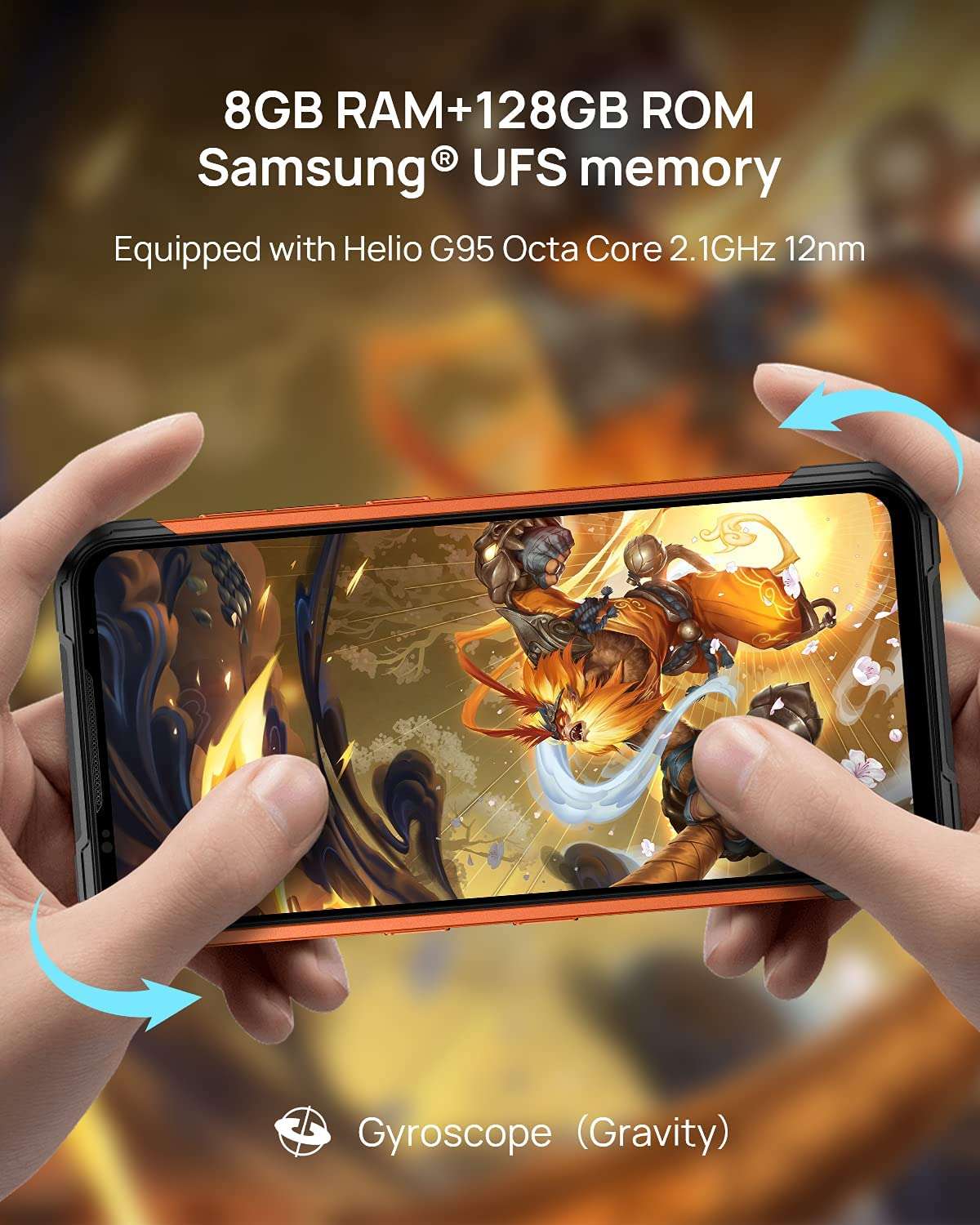 DOOGEE Rugged Smartphone Unlocked, S97 Pro Rugged Phone,8GB + 128GB,8500 mAh Battery,48MP Triple Camera,40m Rangefinder,IP68 Waterproof Smartphone, 4G /Android 11 /NFC 2021 (Orange) 3