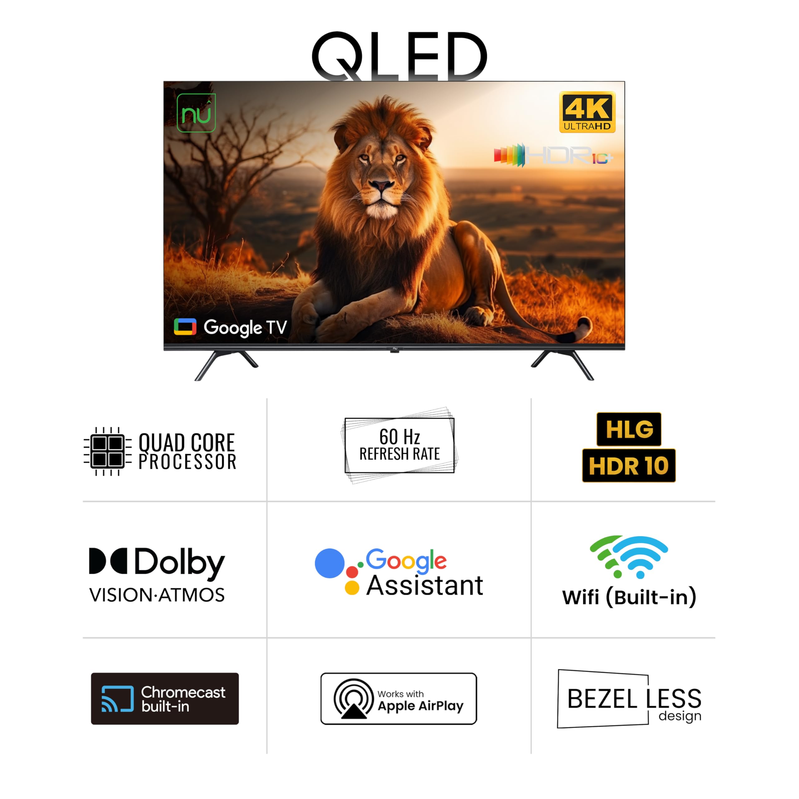 Nu 126 cm (50 inch) Google Series 4K Ultra HD QLED Smart TV LED50QUGNX (Black) 2023 Model 4