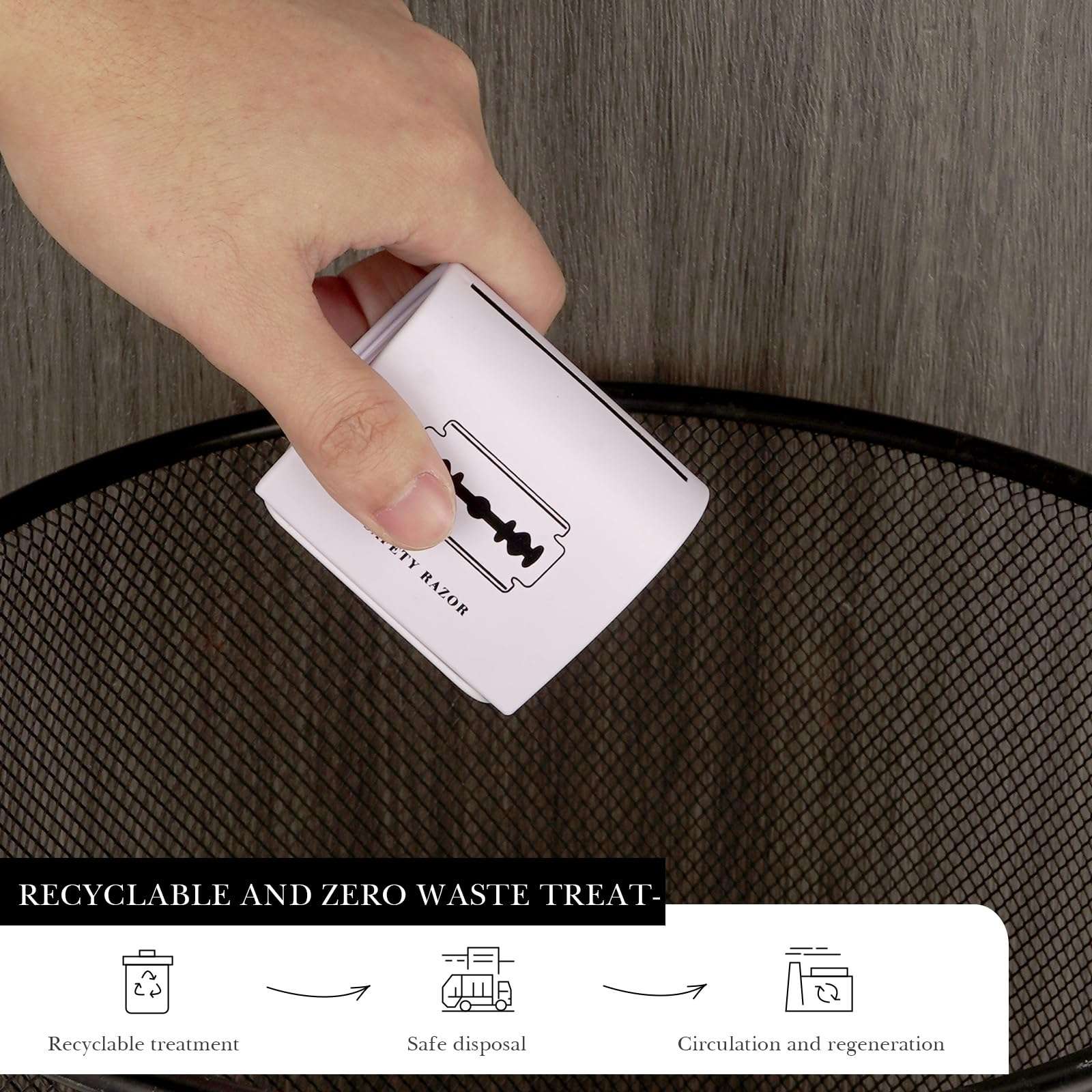 Linkidea 4 Pack Safety Razor Blade Bank, Safe Razor Metal Disposal Case for Storing Used Wasted Blades (White) 3