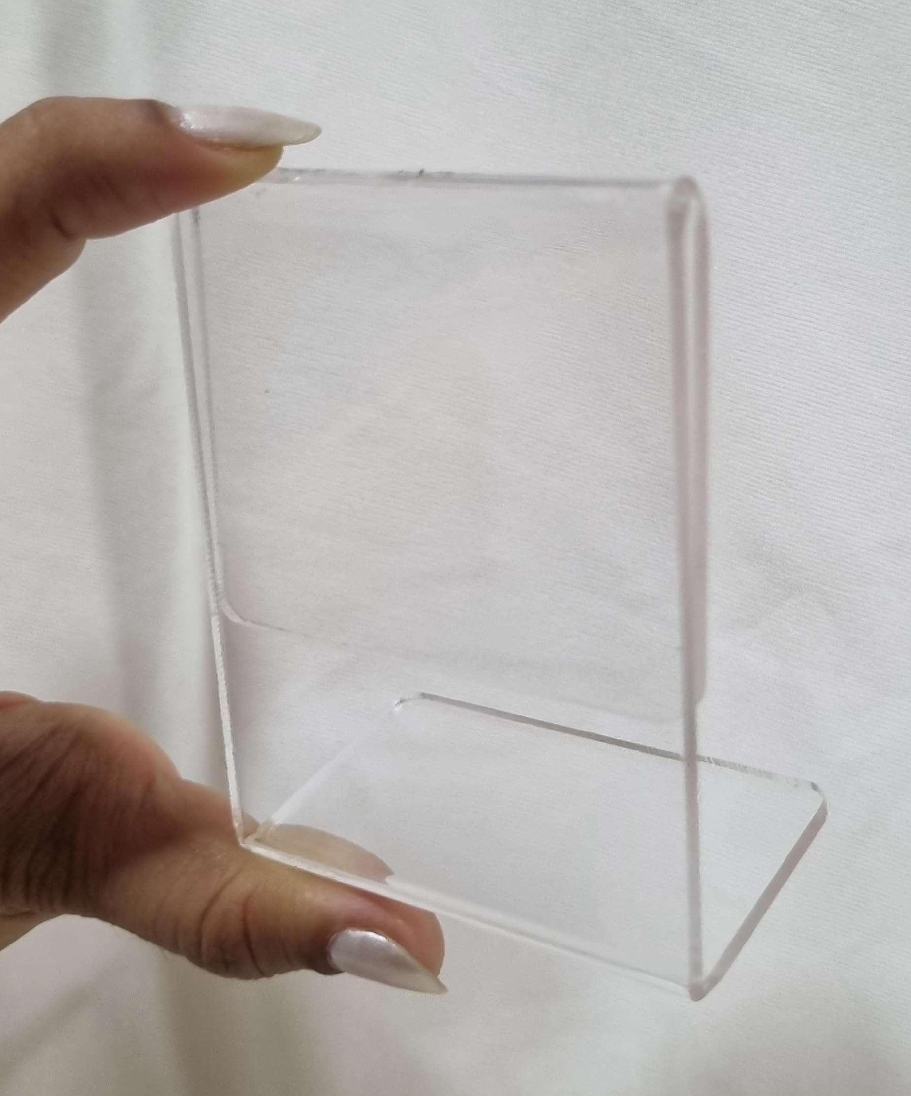 BIGIMALL 10 pcs x mini stands 6cmX7.5cm Acrylic food tag Price Name Card Tag Holder Stands super market restuarent (PAPER SIZE 6CMX7.5CM HEIGHT) 4