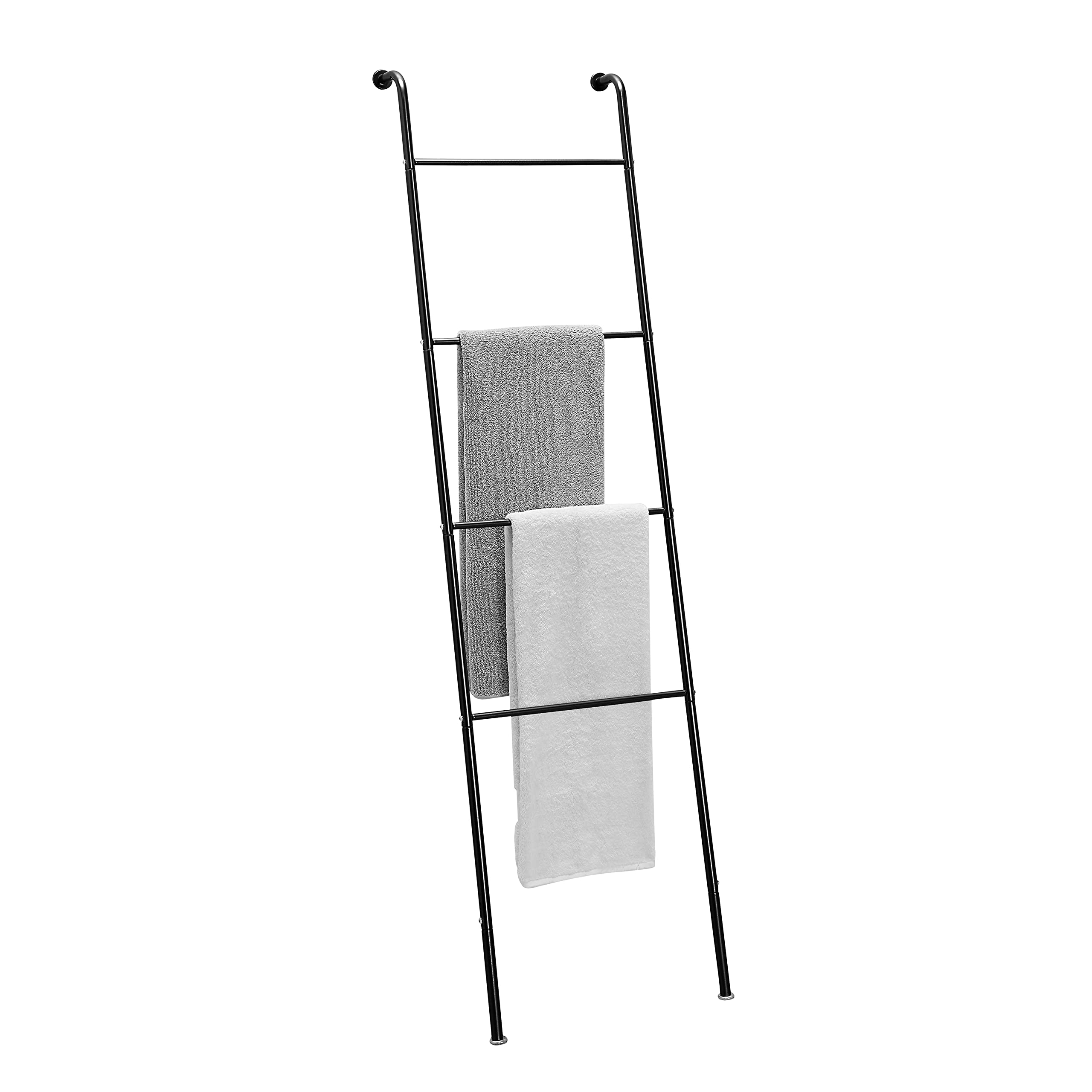 SunnyPoint Classic Home, Bath, Bedroom, Closet Leaning Ladder Rack (BLK) 1