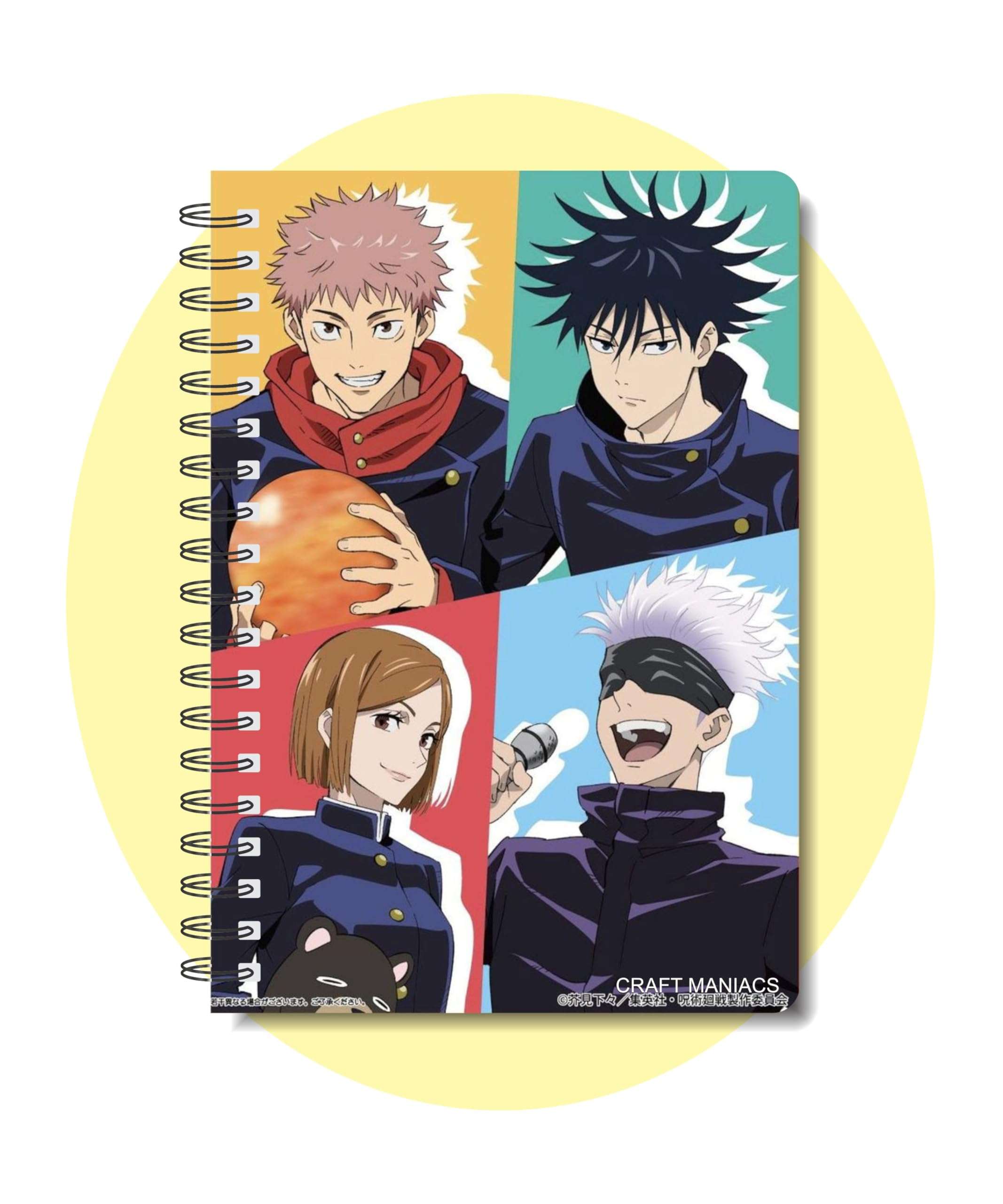 CRAFT MANIACS JUJUTSU KAISEN FRIENDS ICON ART PRINTED A5 160 RULED PAGES NOTEBOOK | BEST GIFT FOR ANIME LOVERS 1