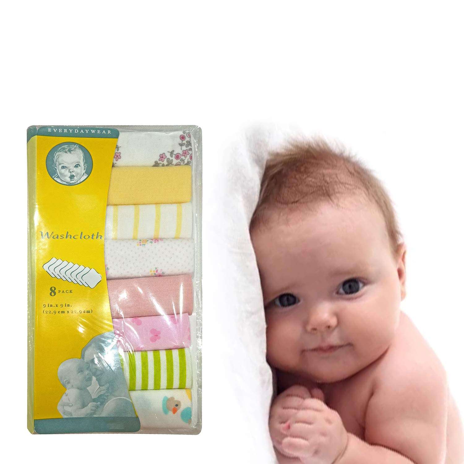 BAAL Baby's Cotton Face Towel Reusable Absorbent Wipes Set of 8 Pcs (Multicolor) 6