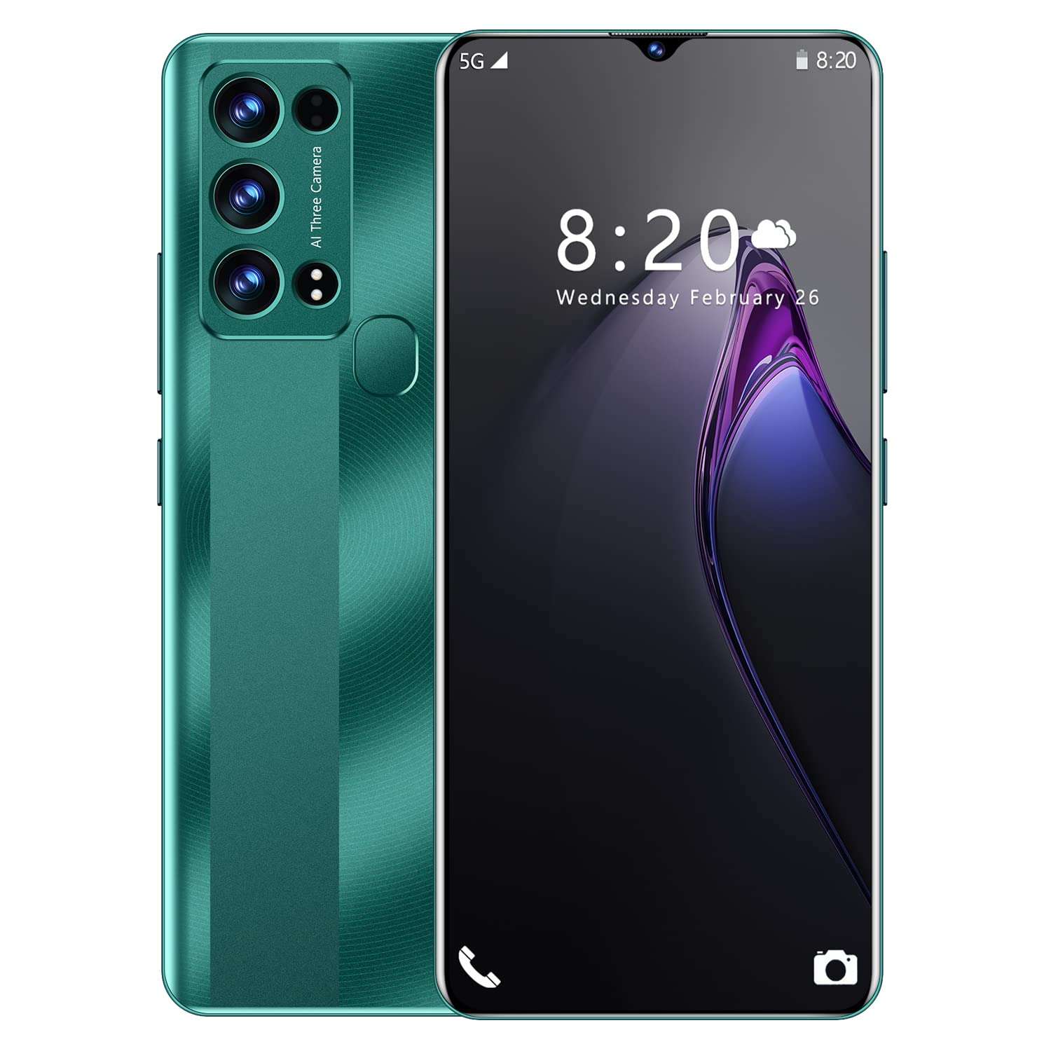 R9 Ultra 5G Cell Phone, Unlocked Android Smartphone, 12GB+1TB, 90Hz 7.2'' FHD LCD Display Screen, 16MP+64MP Camera, 6800mAh Battery Life, Dual Sim Card (Green) 1