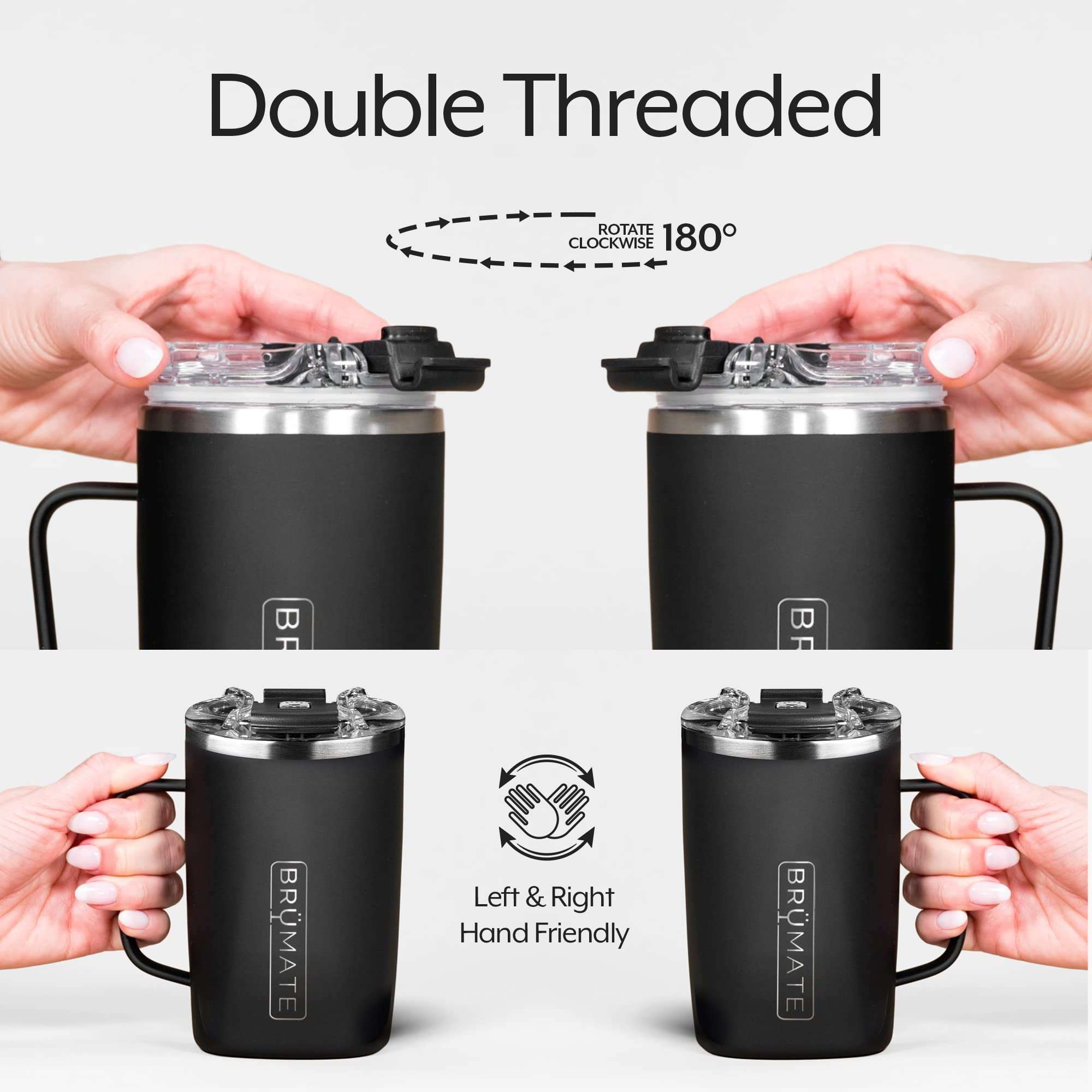 BrüMate Toddy - 16oz 100% Leak Proof Insulated Coffee Mug with Handle & Lid - Stainless Steel Coffee Travel Mug - Double Walled Coffee Cup (Matte Gray) 5