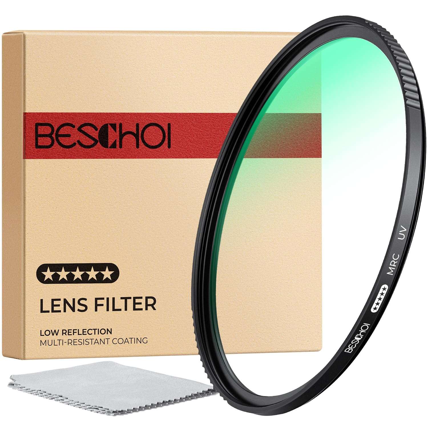 Beschoi 77mm MRC UV Protection Filter Kit, Optical Glass UV Filters Slim Protector,34 Multi-Layer Nano Coated High Definition Filter Compatible with Canon, Nikon, Sony, Sigma, etc 77mm Camera Lens 1