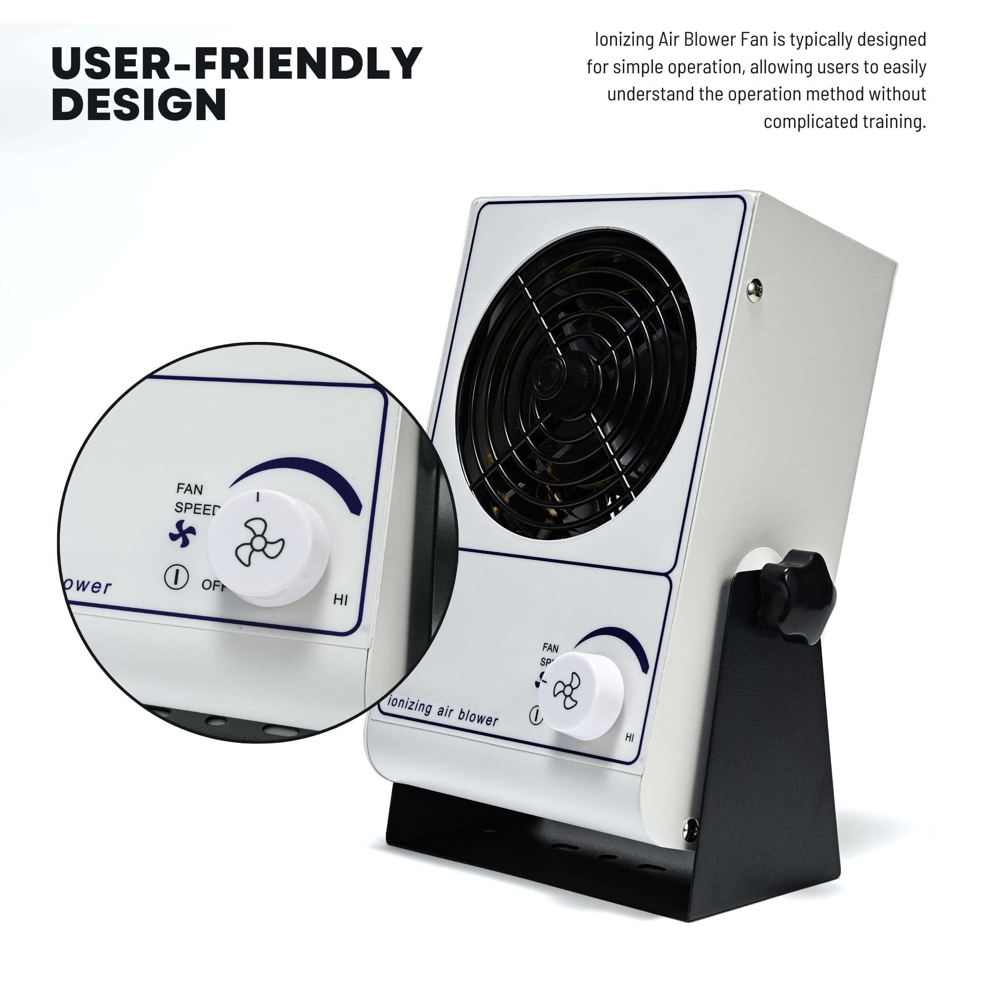 Ionizing Air Blower Fan Ion Anti-Static Elimination Discharge ESD Blower Fan 110V Ionizer Desktop Fan Eliminator 5