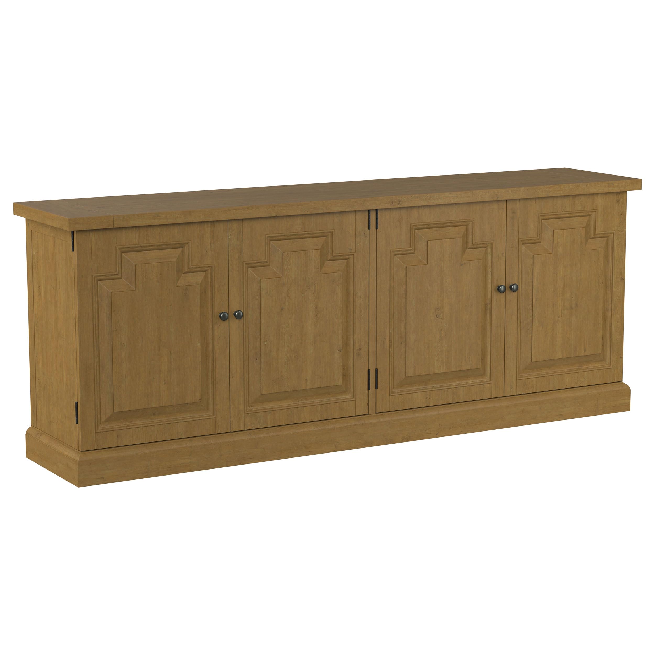 Coaster Home Furnishings - Florence - 4-Doors Solid Wood Buffet Storage Cabinet - Sideboard with Drawers - Dining Room & Kitchen Storage - Rustic Honey - 180205