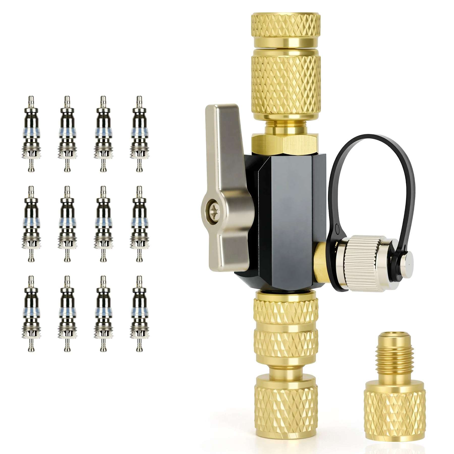 2026 New Valve Core Removal Tool,2 Sizes 1/4″& 5/16″ in 1 Tool,Fast Recovery&Evacuation,Mega Flow Vacuum-Rated Core Removal Tool HVAC,20 Microns Vacuum,Essential HVAC Tools,For Full&Unrestricted Flow 1