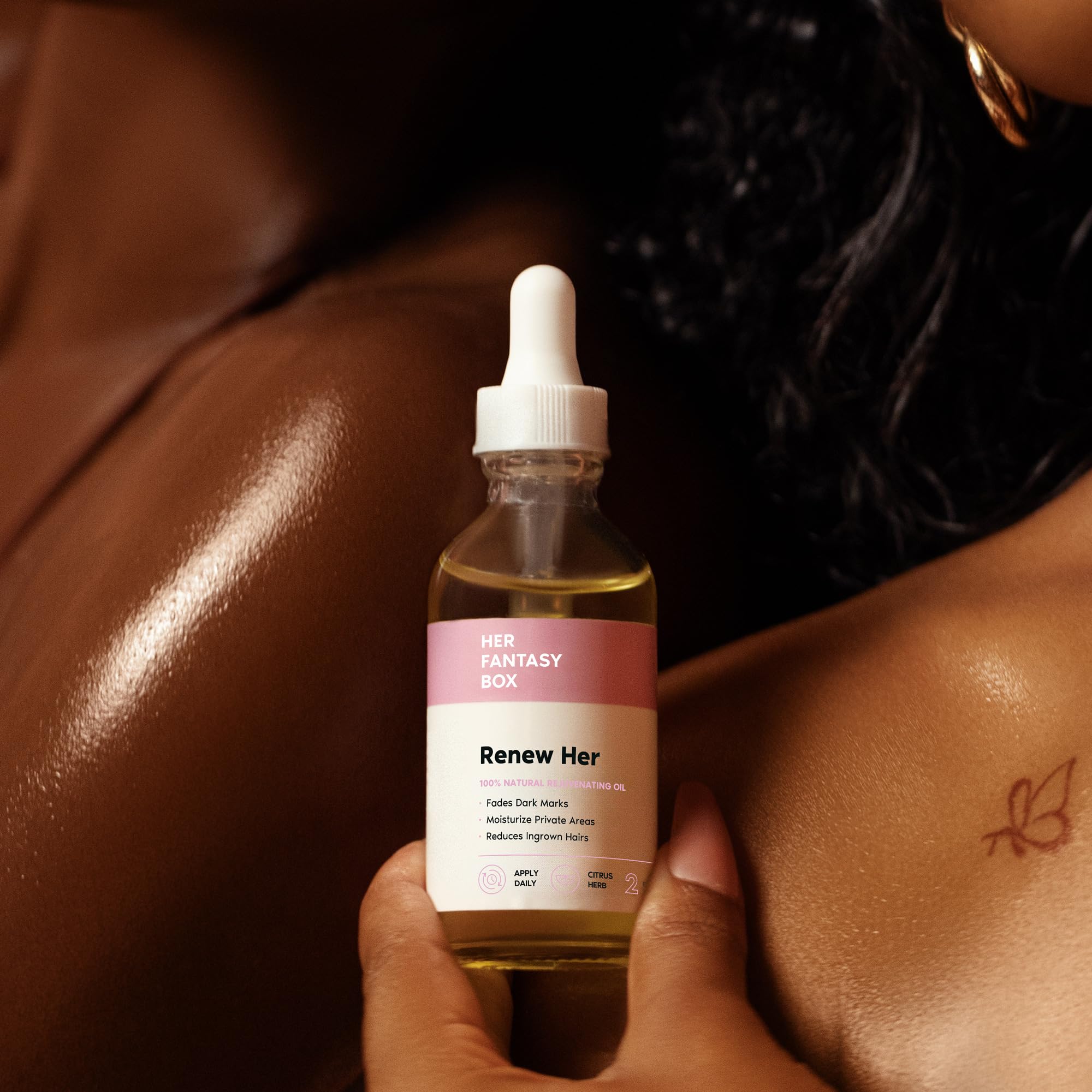 Her Fantasy Box Renew Her | Natural Rejuvenating Yoni Oil for Dark Spots, Ingrown Hair, and Skin Brightening - Nourishing, Moisturizing Formula for All Skin Types 6