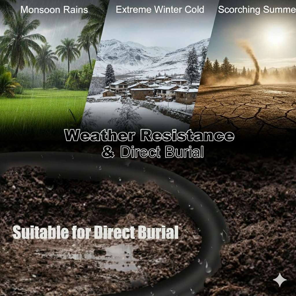 Sadow Heavy-Duty Cat6 Outdoor Ethernet Cable 35 Meter (115 Feet) | UV-Resistant, Waterproof, Direct Burial LAN Wire | High-Speed Network Lan cable 1Gbps / 550MHz for CCTV, Routers, and External-Black 4