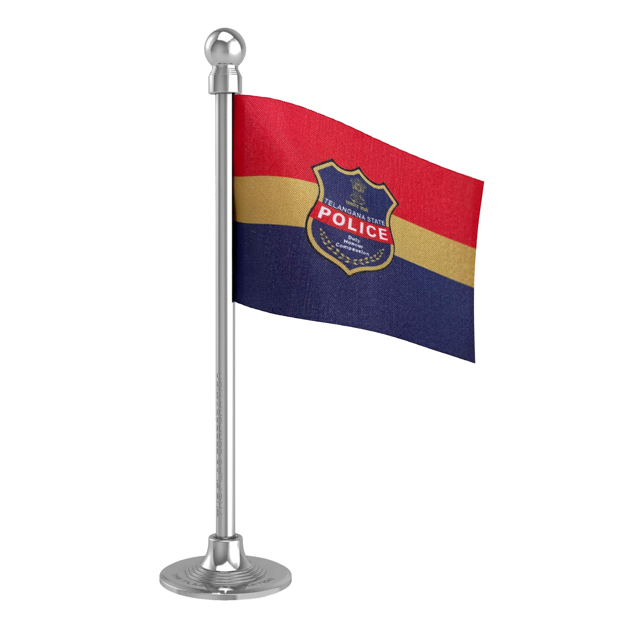 The Flag Corporation Telangana Police Car Dashboard Flag 2in x 3in With A Plastic Blush Rose Gold Base 1