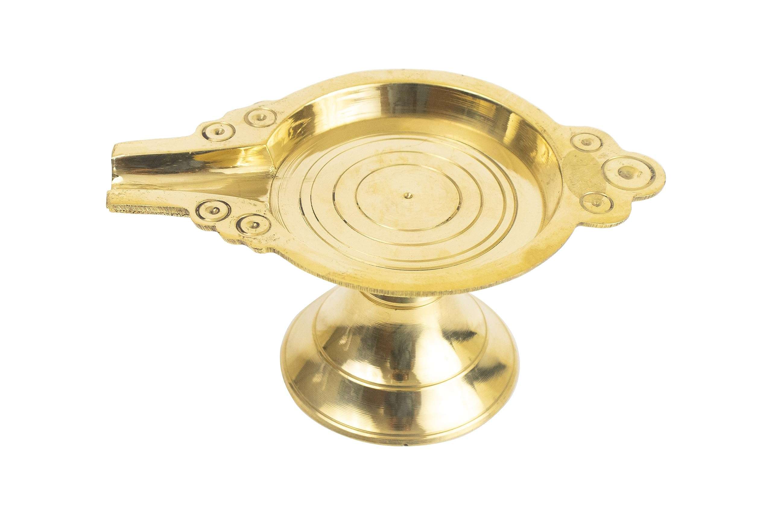Putrika Brass Abhishek Patra Plate Tray | PurnaPatra Stand | chowki stool for God Idols Tirumanjana Plate Stand |Somasutra Peetam mandir – 6.5 CM diameter 4