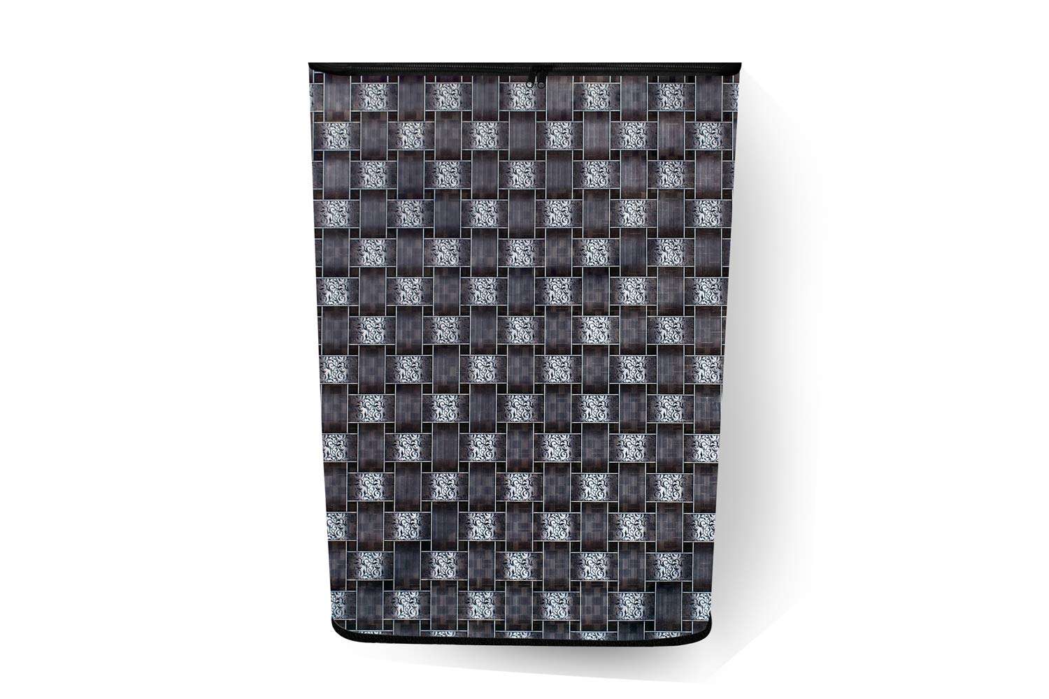 The Furnishing Tree PVC Washing Machine Cover Fully Automatic Compatible for Samsung 6.5 kg Top Load WA65M4205HV/TL Basketweave Pattern Grey, 24 IN (WNo27_56FA/6k) 6