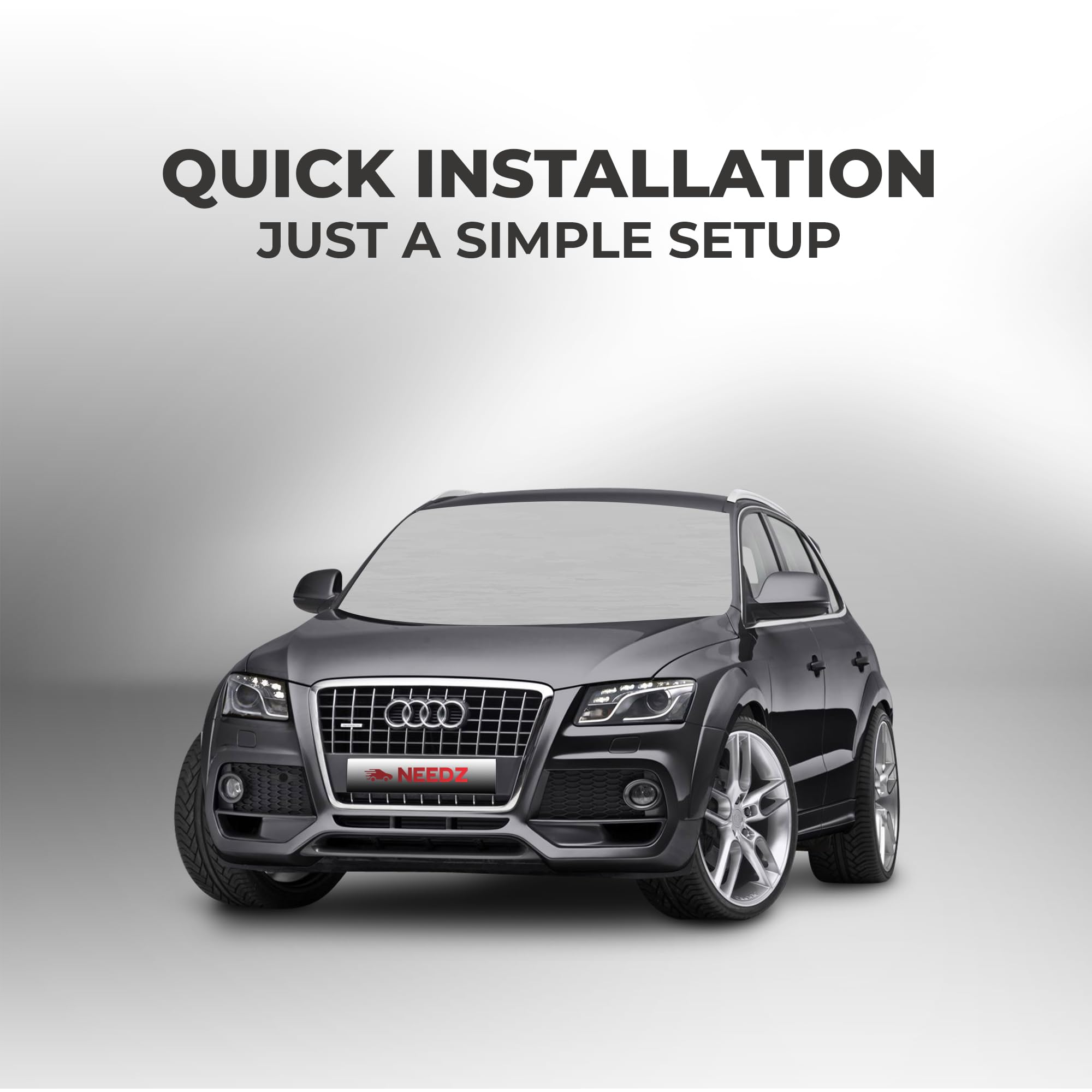 NEEDZ Windshield Snow Cover for Ice and Snow | Light Weight 170T Silver Coated Fabric | Premium Windshield Protection for Cars, SUVs, Trucks | Secure Fit Waterproof Frost Cover | Large (88"x39")* 6