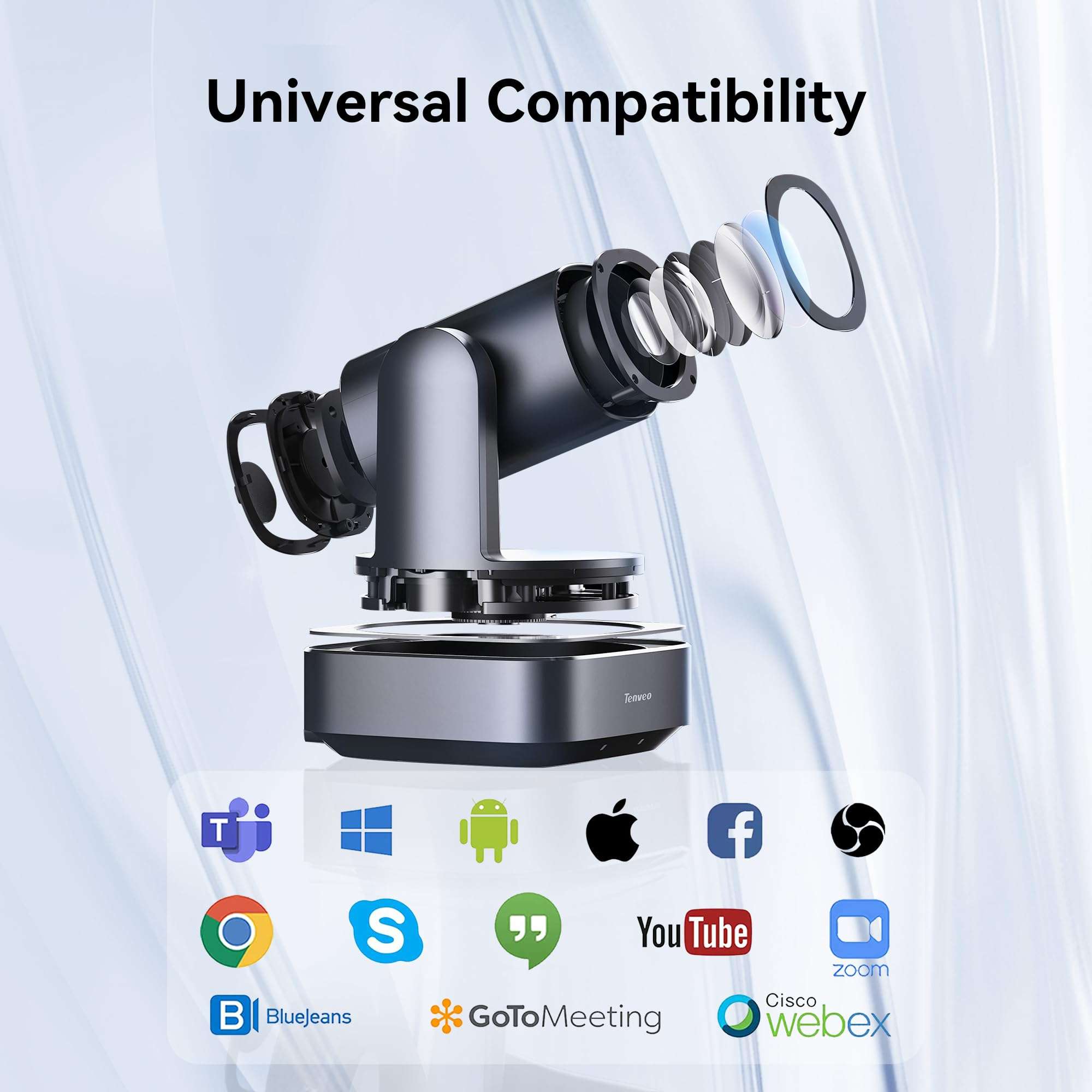 Tenveo VLoop PTZ Camera with 20X Optical Zoom Wide View Angle USB3.0/HDMI Works with Zoom Skype Teams FHD 1080P for Video Conference Red Dot Design Winner (VL20H) 6